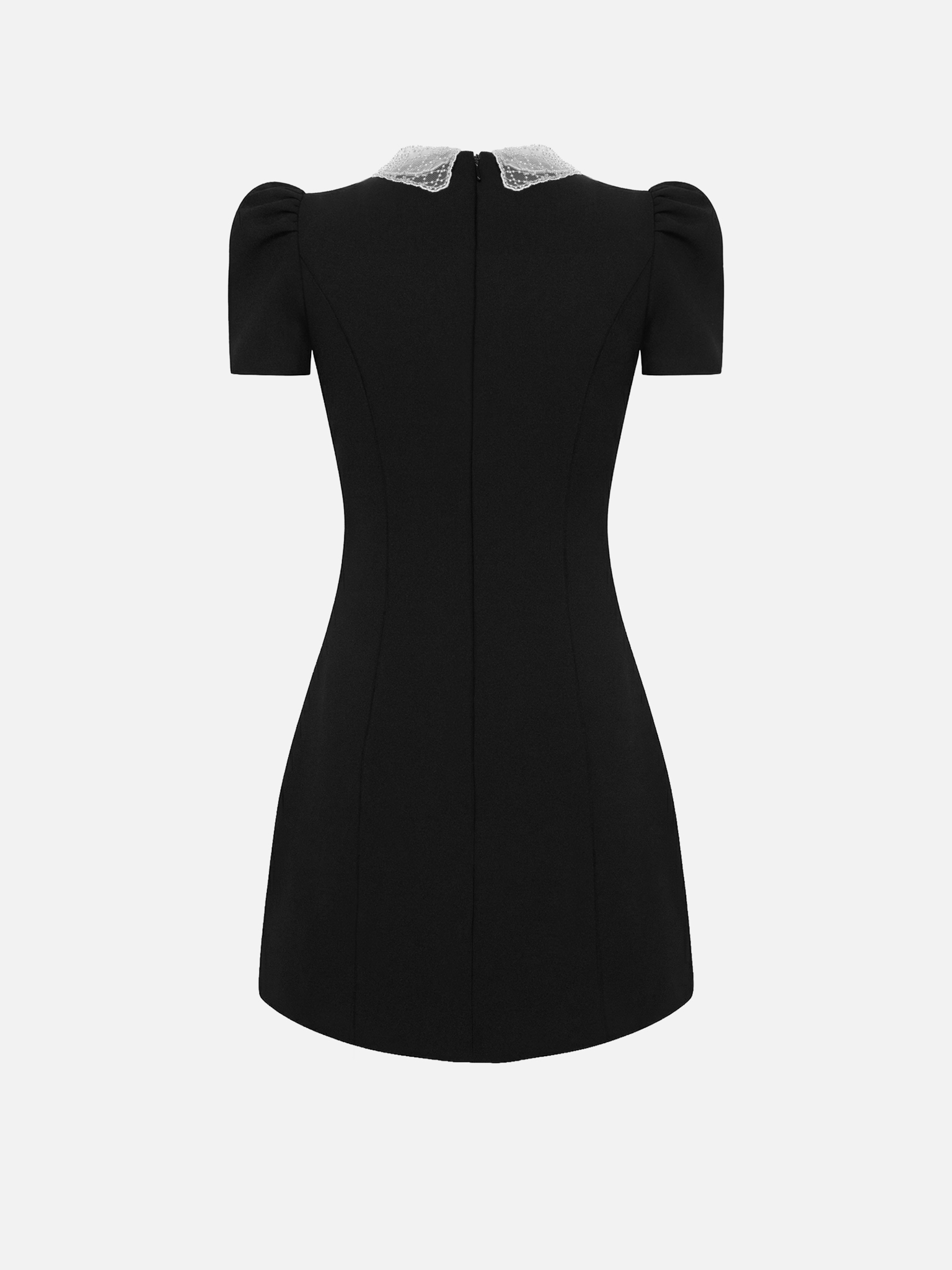 Mini dress with accent collar