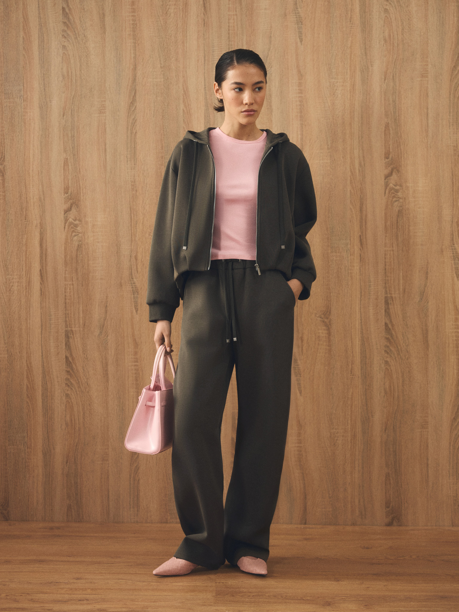Loose-fit French terry trousers