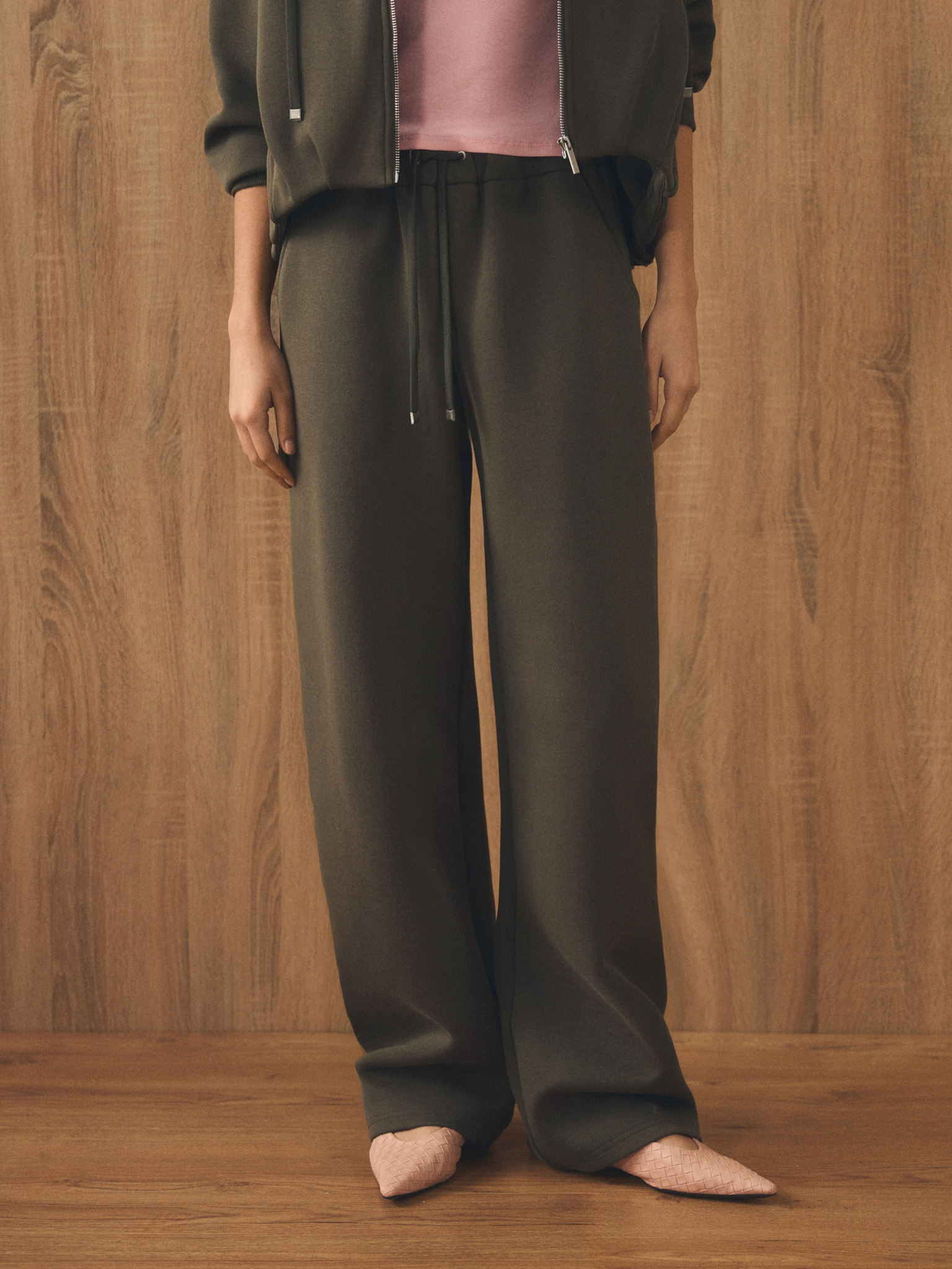 Loose-fit French terry trousers
