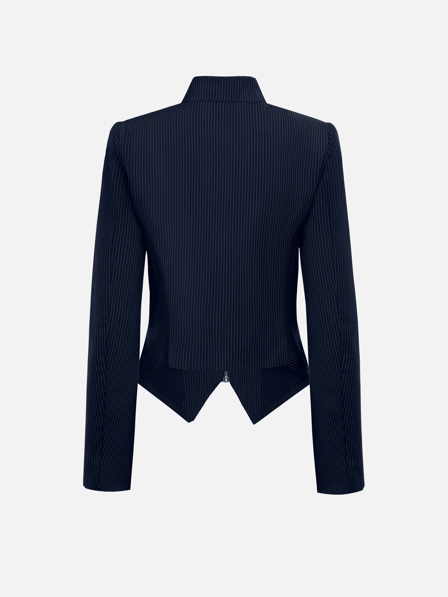 Fitted striped jacket with zip fastening