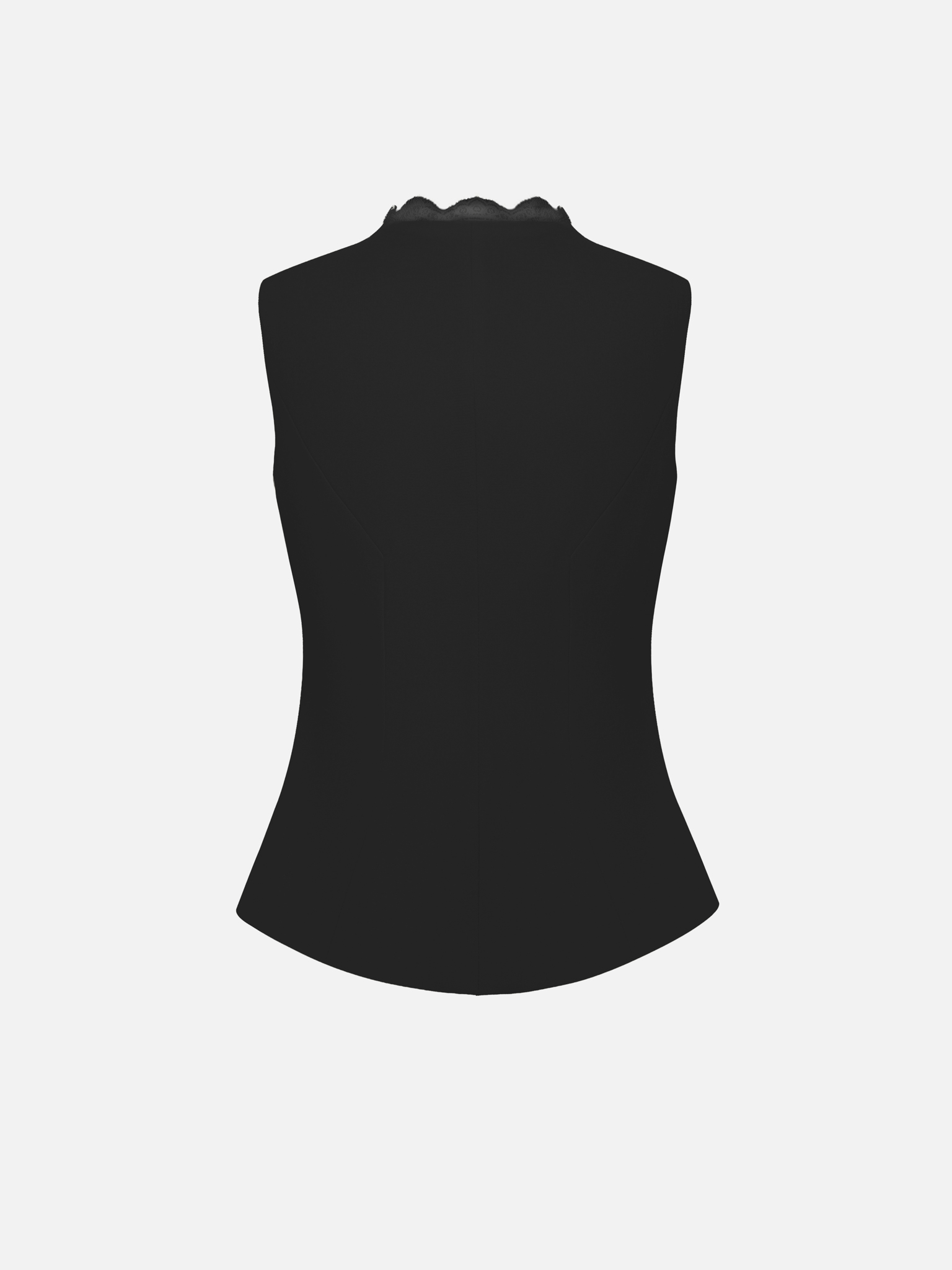 Waistcoat in suiting fabric with lace decor