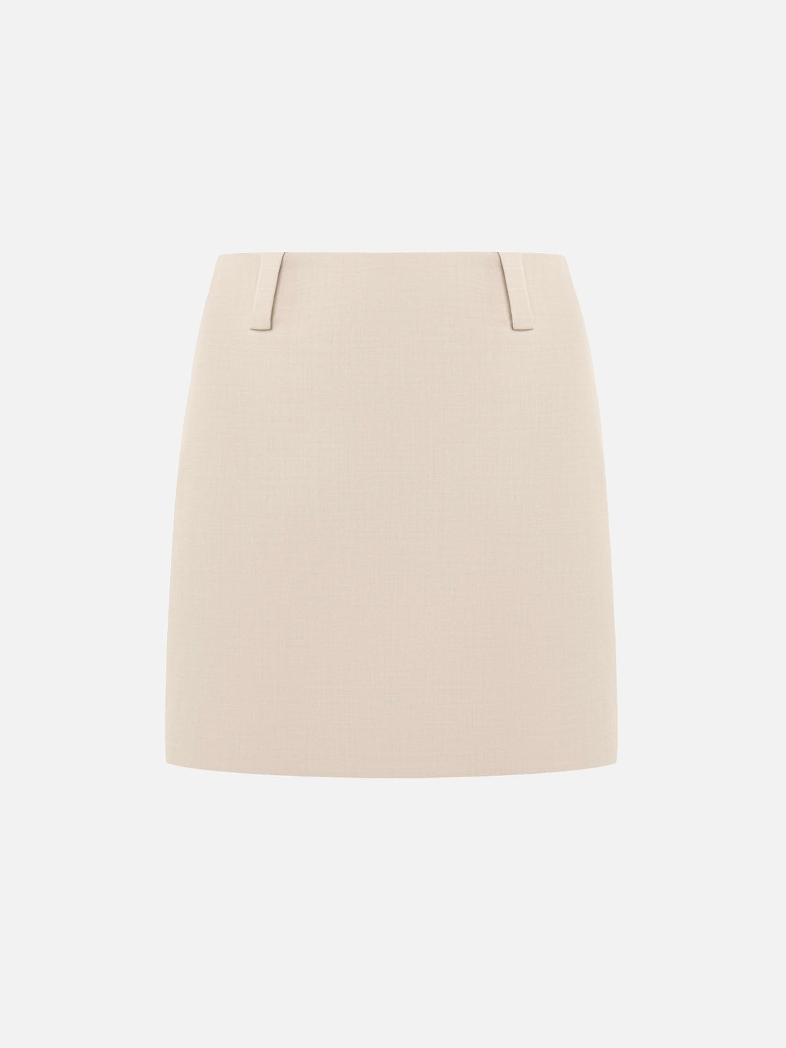 Straight-cut mini skirt with belt loops