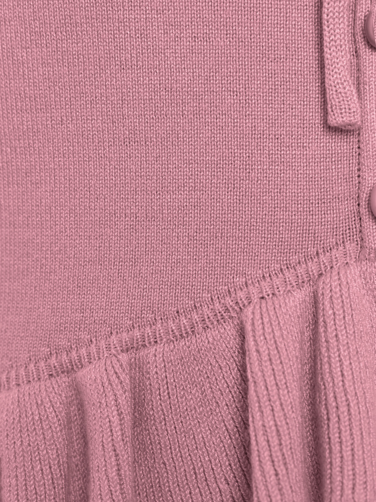 Smooth-knit cardigan with short sleeves and ruffles
