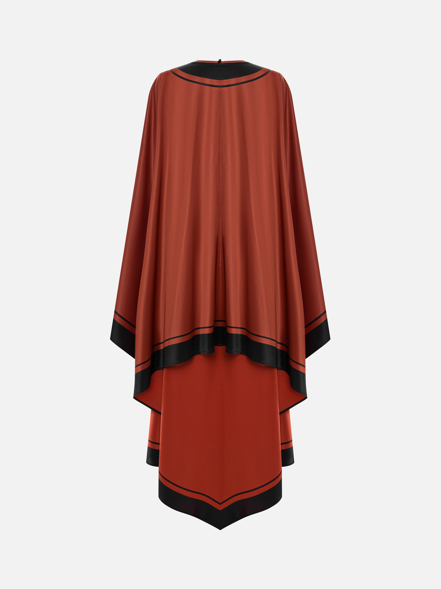 Maxi dress with a cape and contrasting details