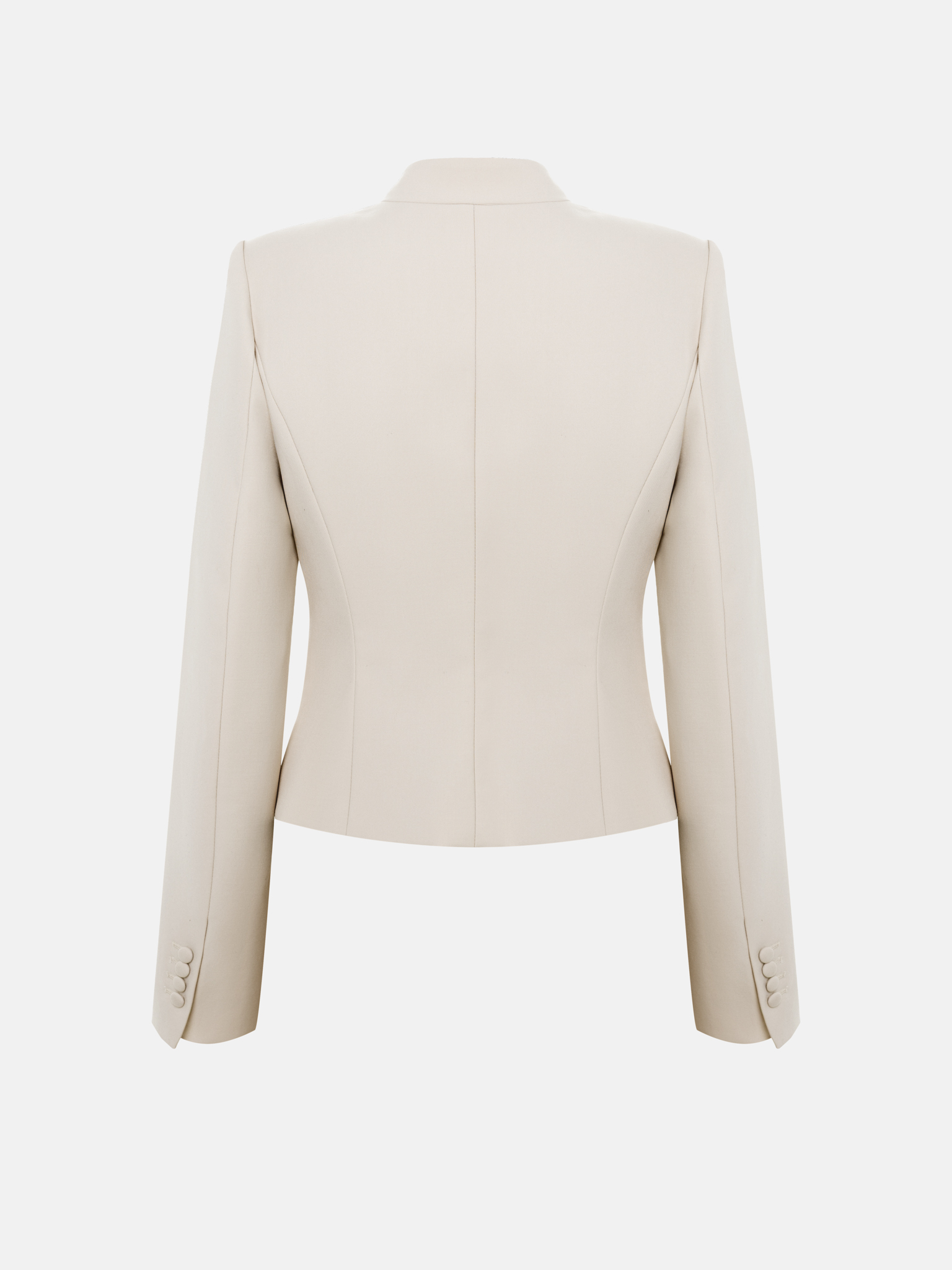 Fitted single-breasted jacket with covered buttons