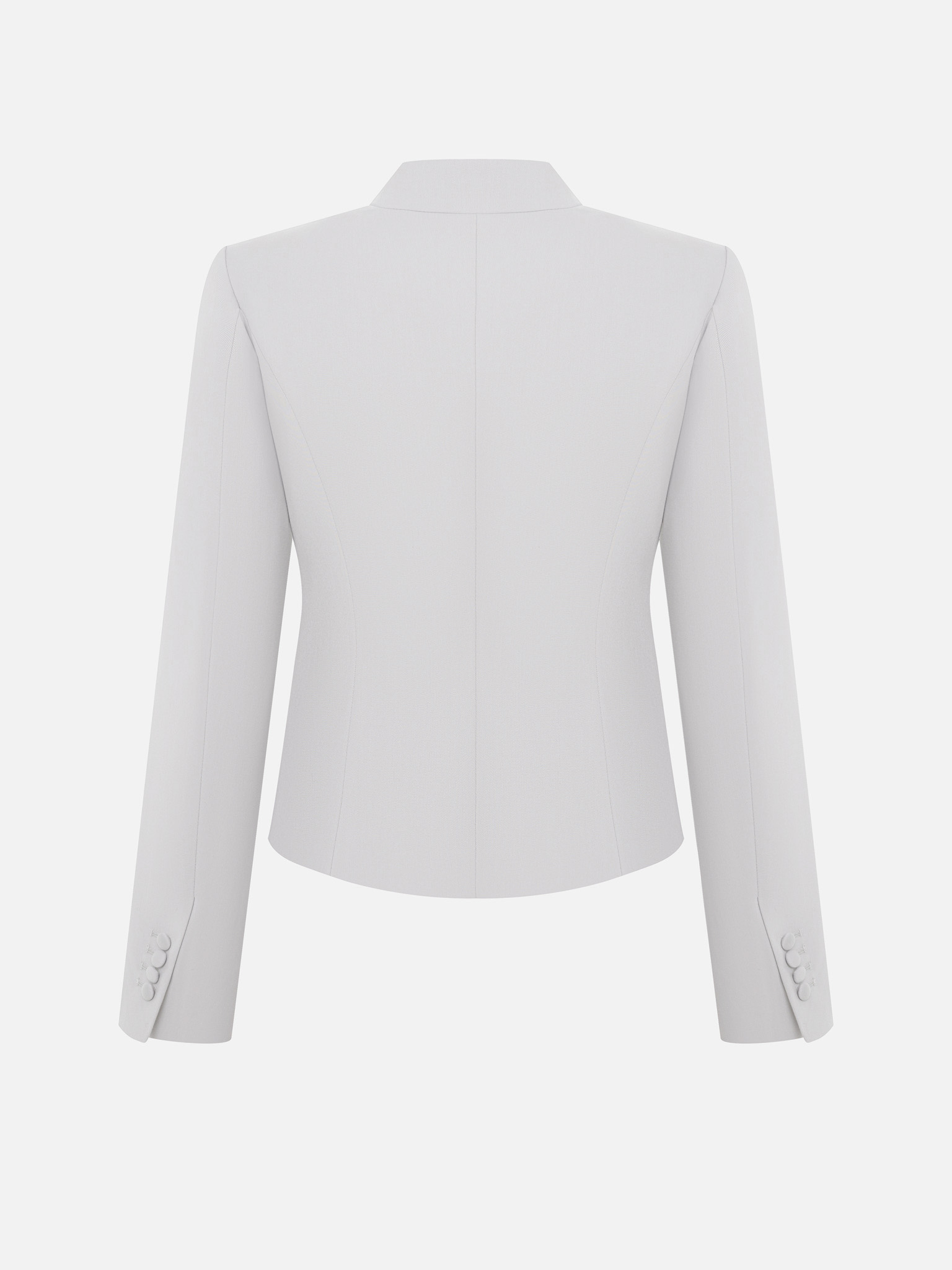 Fitted single-breasted jacket with covered buttons