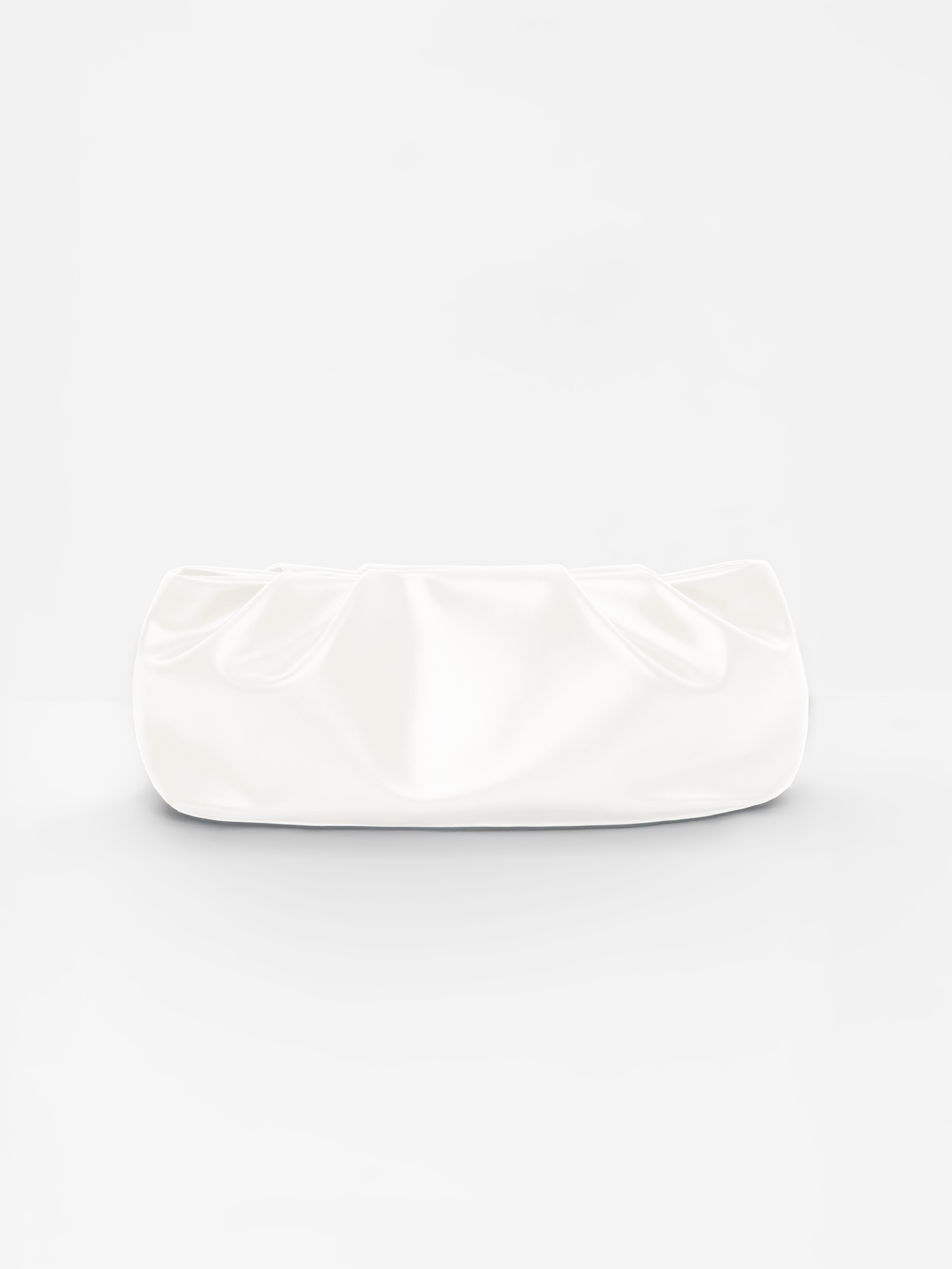 Voluminous eco-leather clutch bag with a thin strap