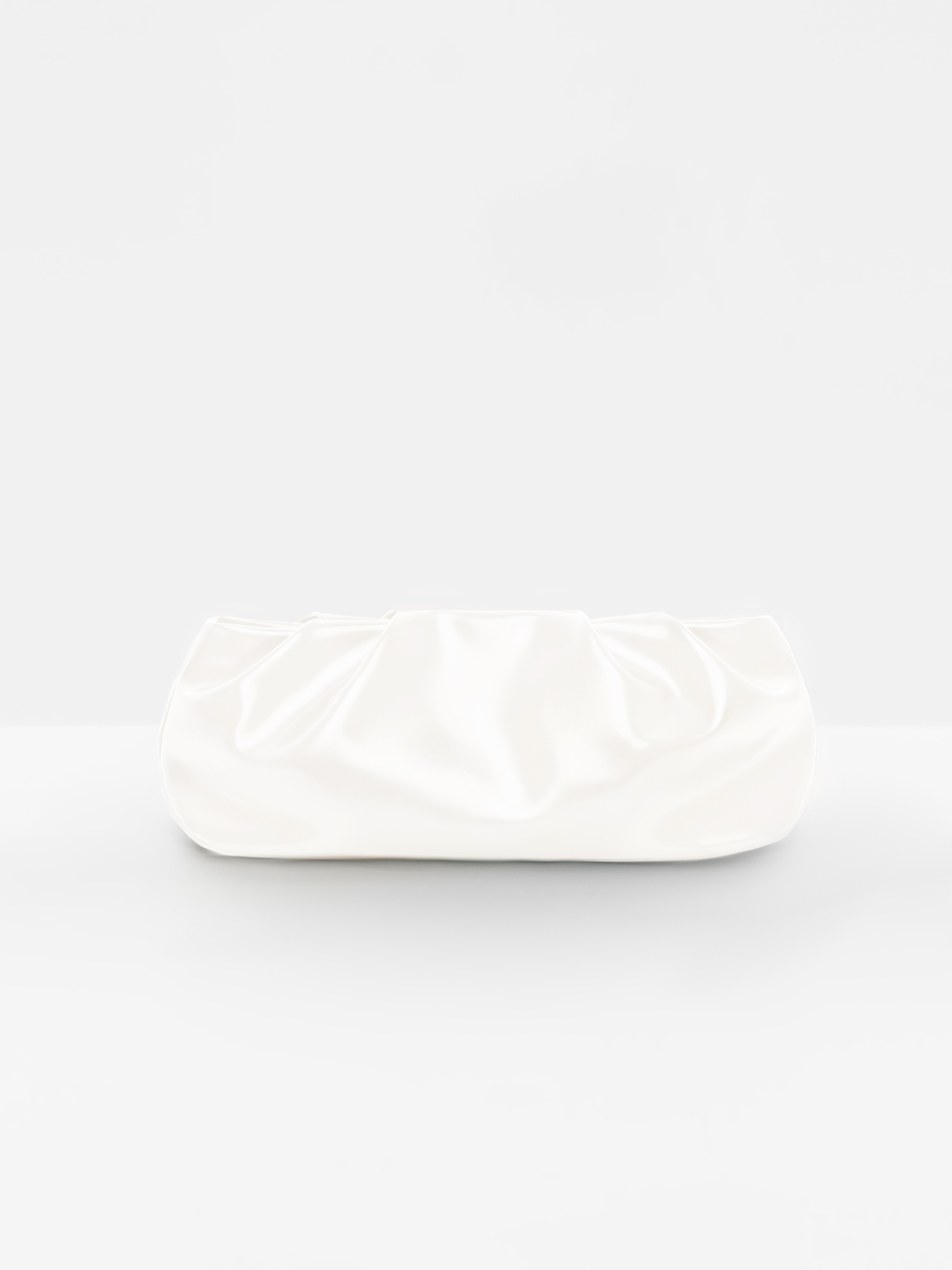 Voluminous eco-leather clutch bag with a thin strap