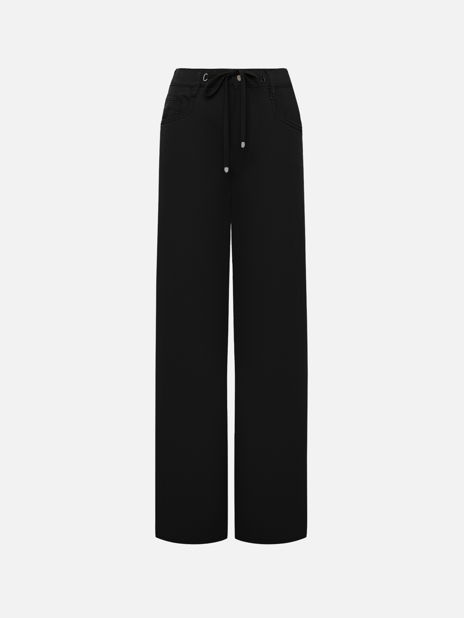 Loose-fitting trousers with waist ties