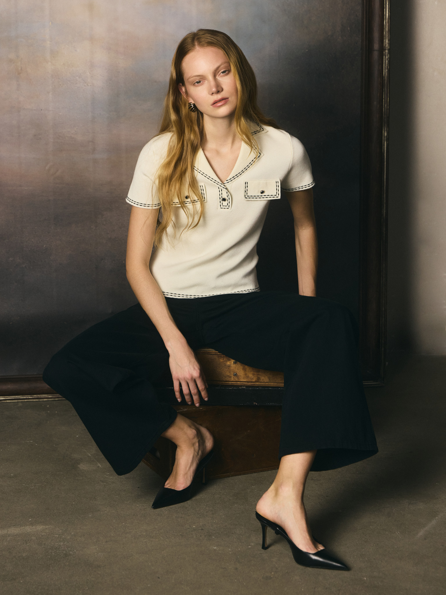 Свободные брюки с завязками на талии