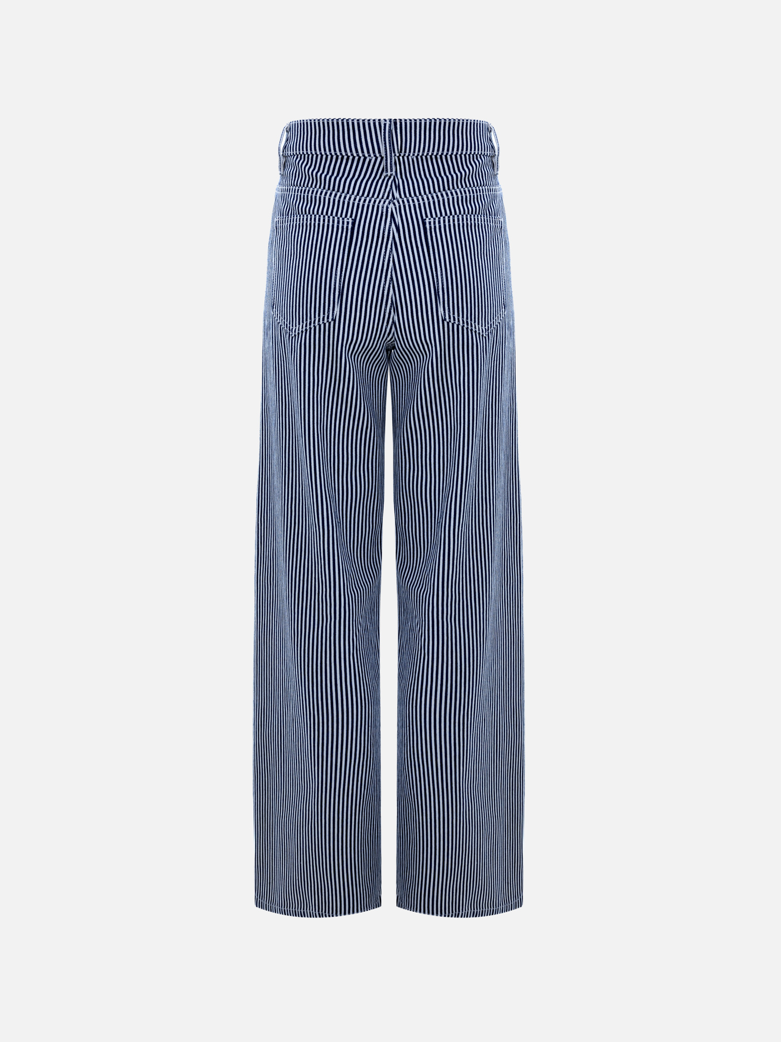 Relaxed striped jeans with waist ties