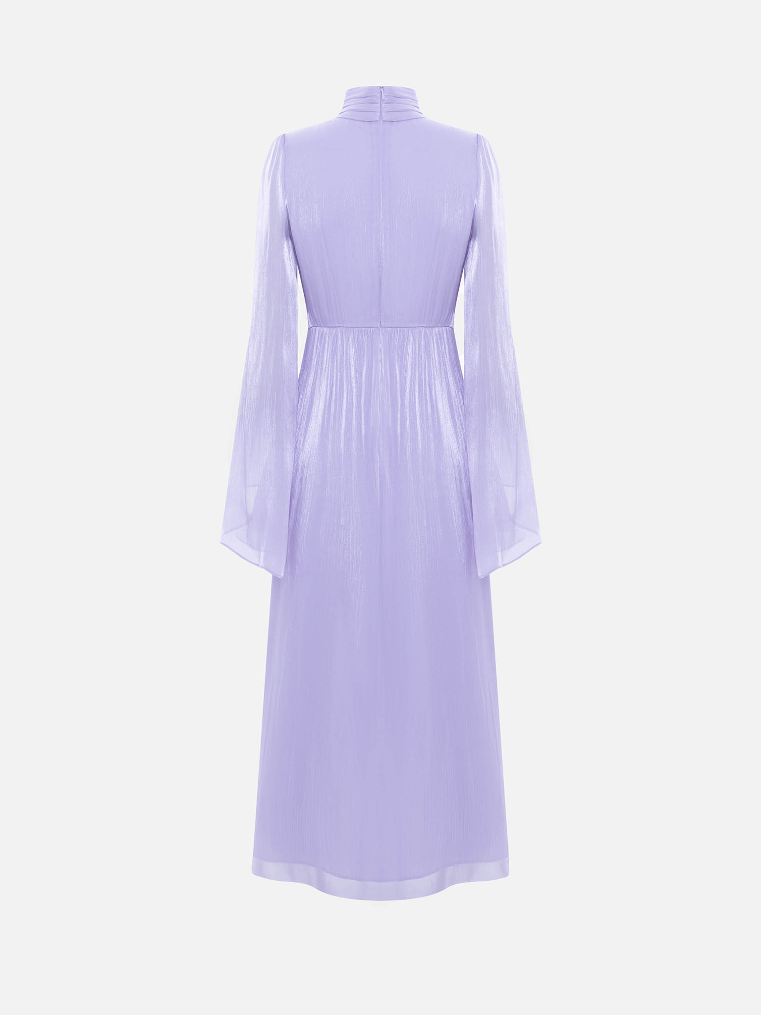 Metallic fabric maxi dress with light sleeves