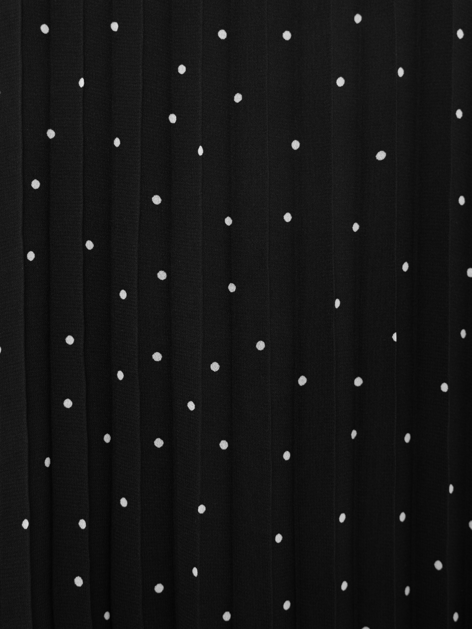 Polka dot chiffon maxi dress with voluminous cape