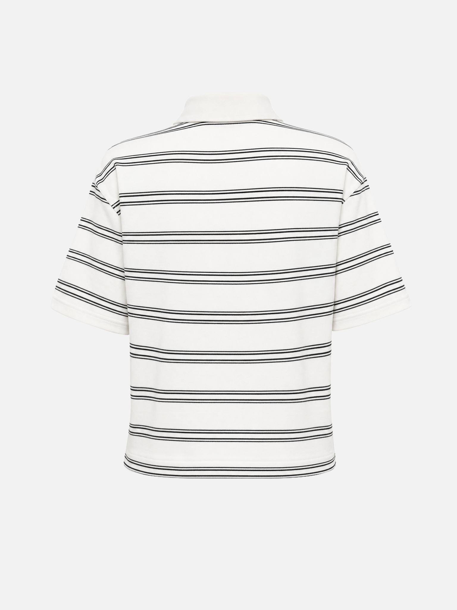 Loose-fitting cotton polo shirt with contrasting stripes