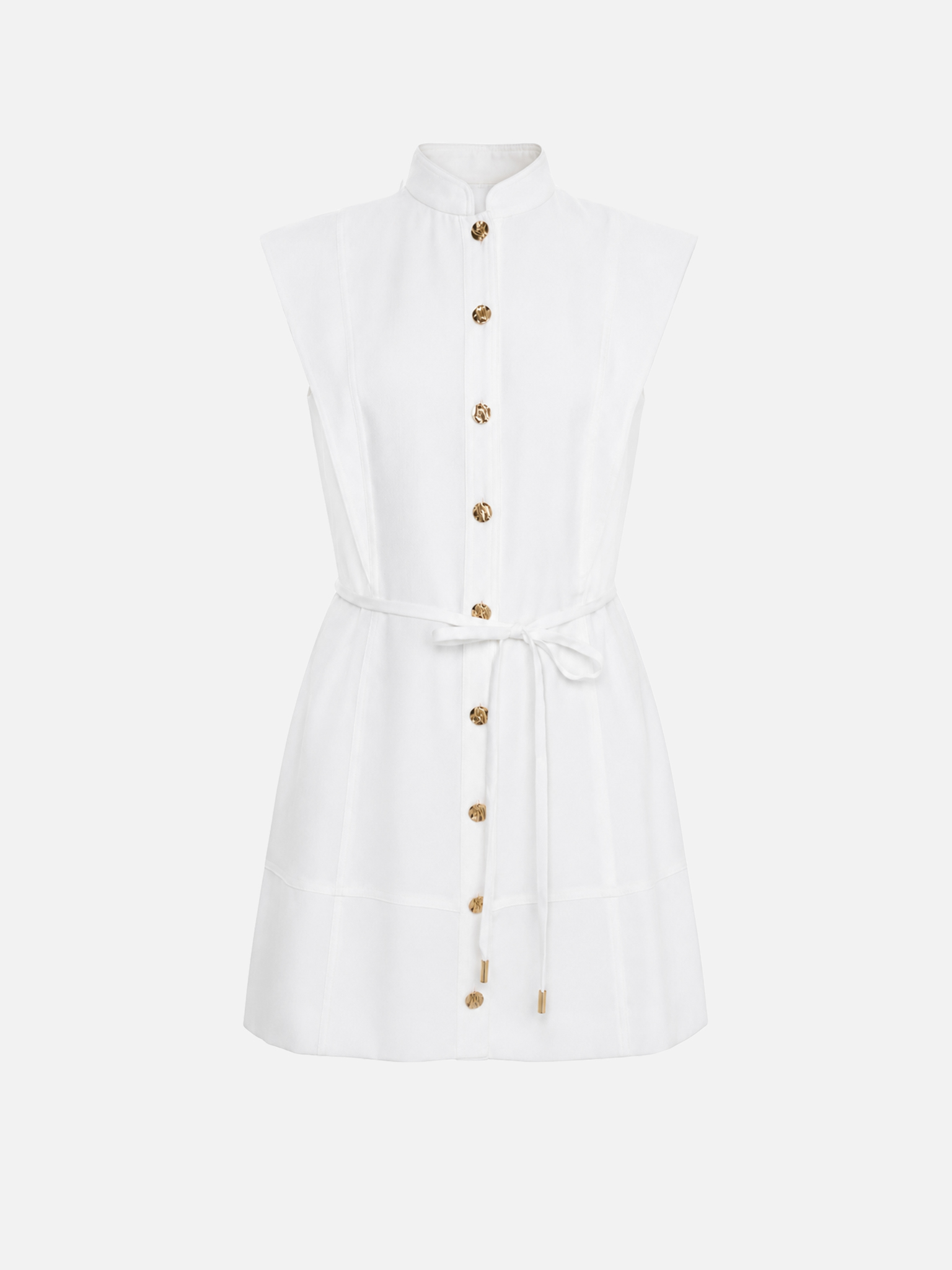 Viscose and linen mini dress with a matching belt