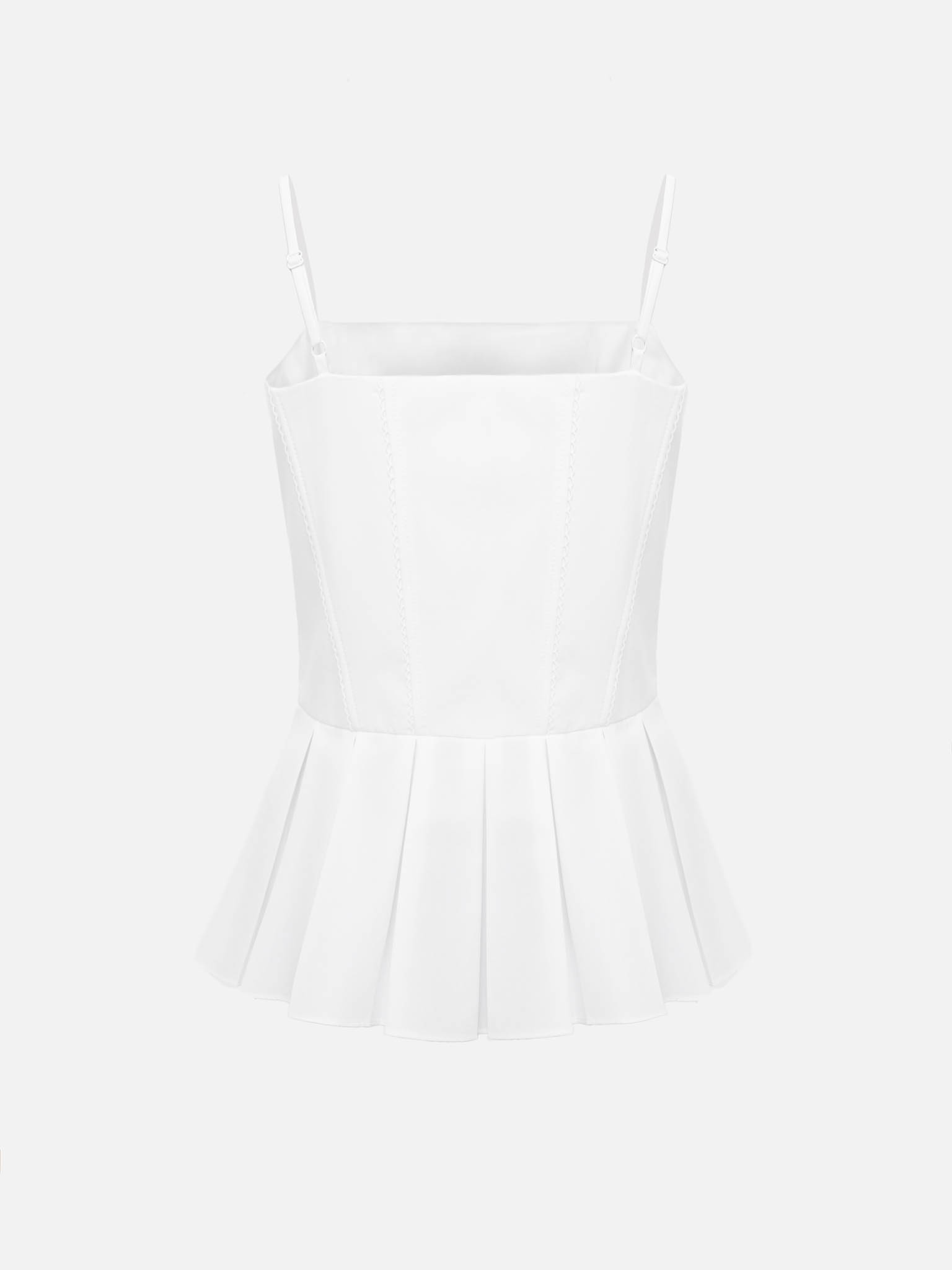 Strapless top with a peplum waist and knitted lily motif