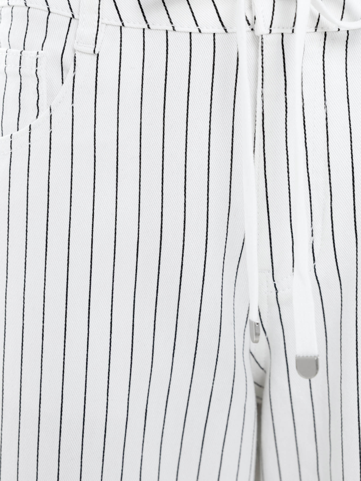 Relaxed striped jeans with waist ties