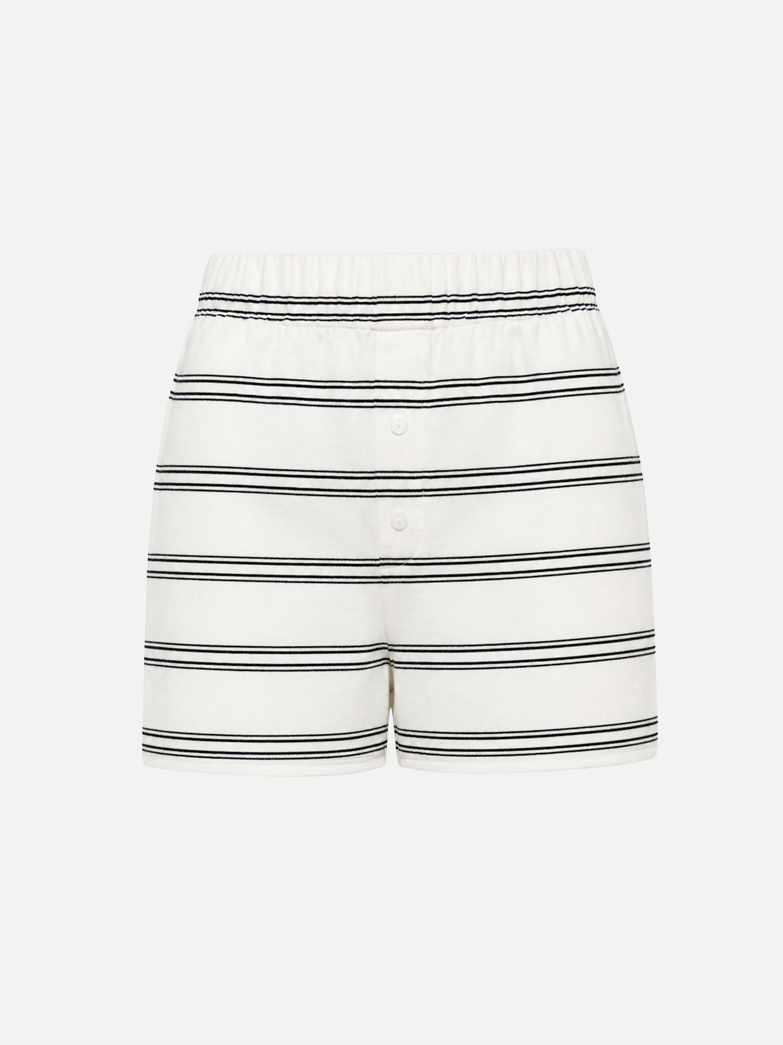 Cotton mini shorts with contrasting stripes