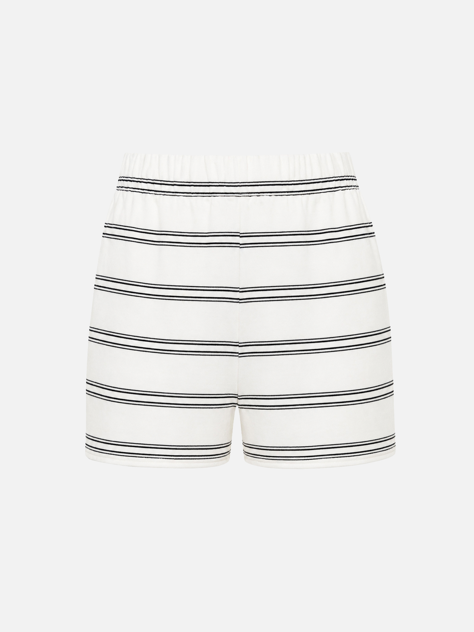 Cotton mini shorts with contrasting stripes