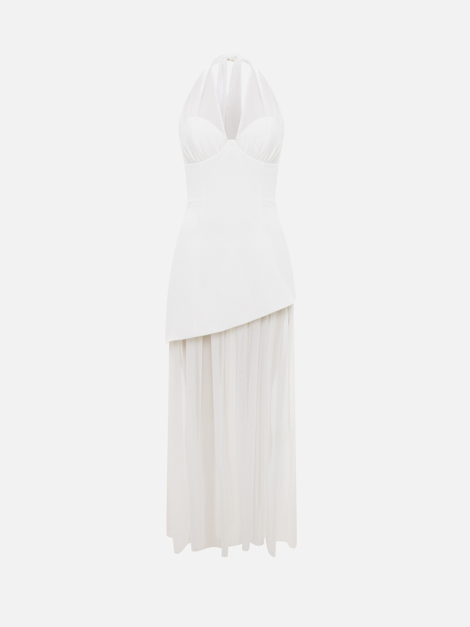 Two-material maxi dress with a flowing floor-length skirt :: LICHI - Online  fashion store