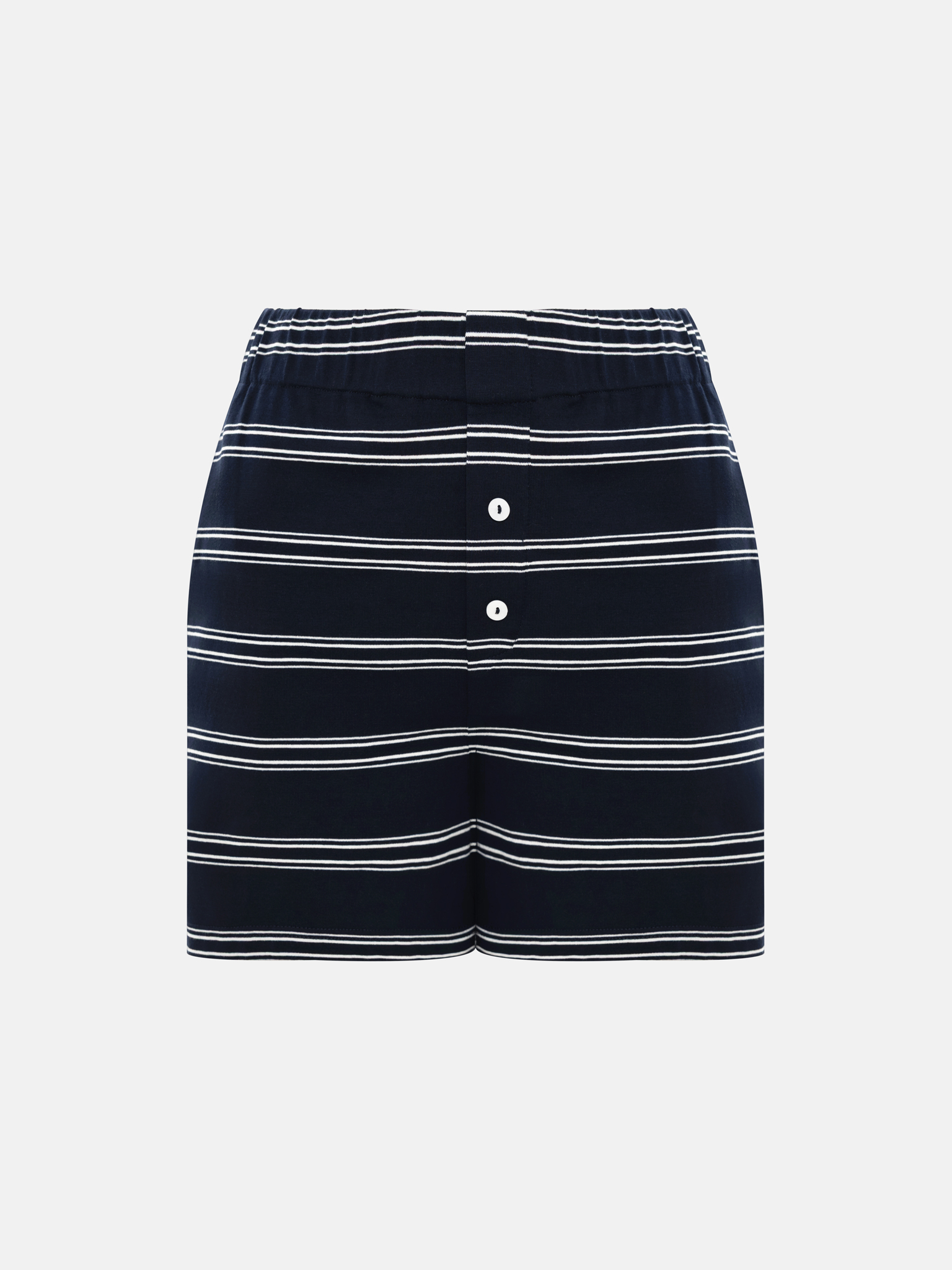 Cotton mini shorts with contrasting stripes