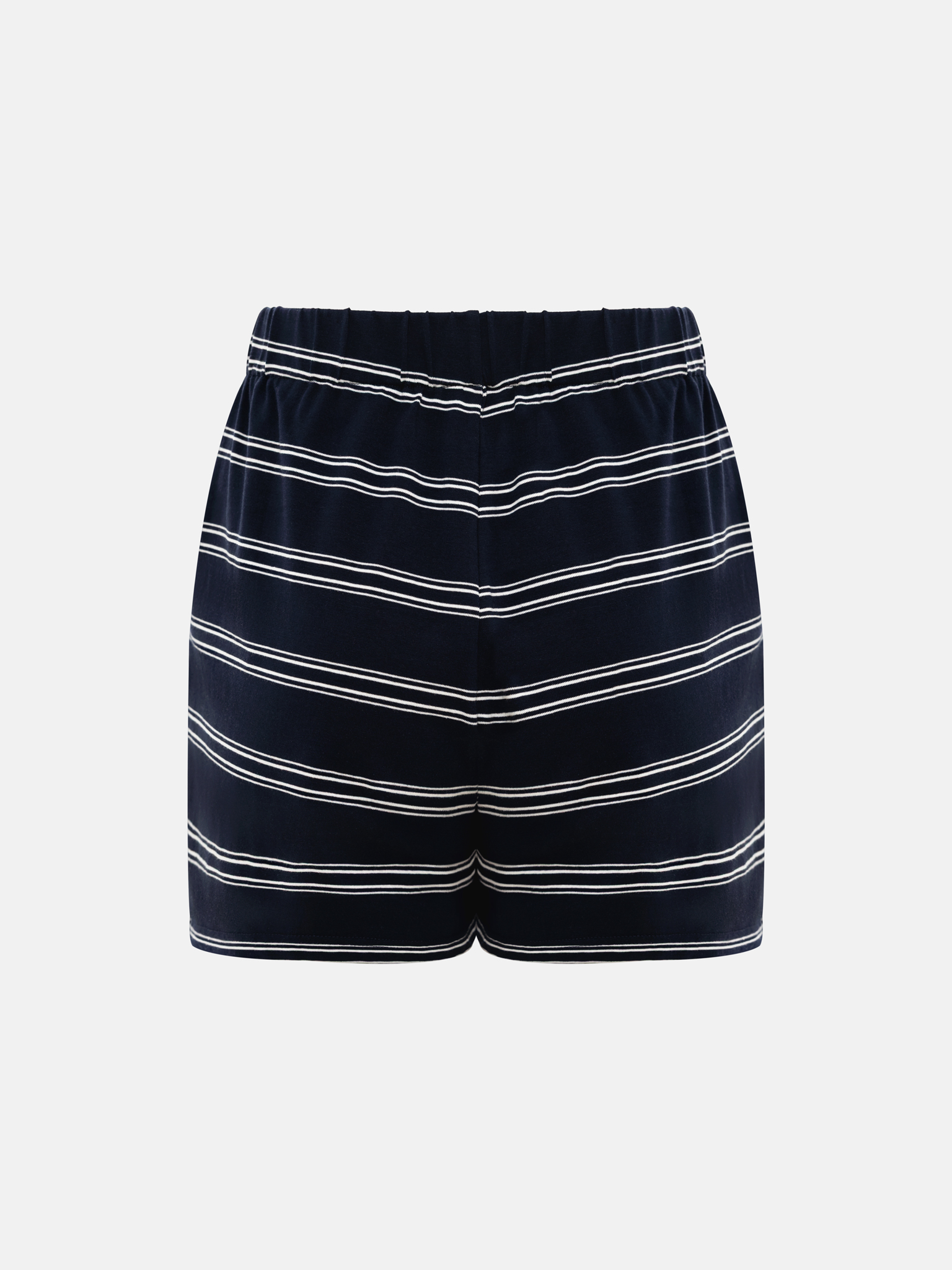 Cotton mini shorts with contrasting stripes