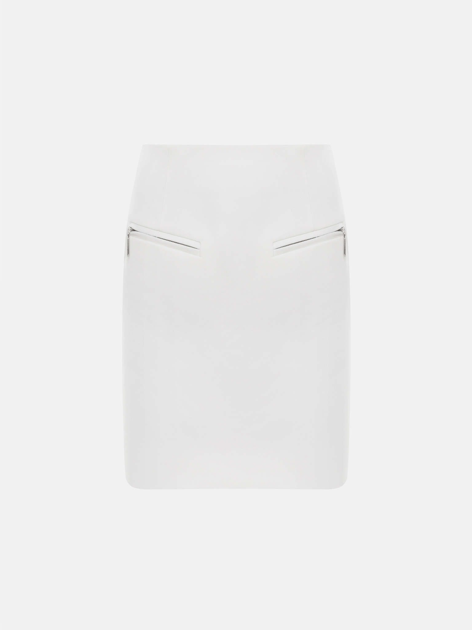 Cotton mini skirt with a metal zip