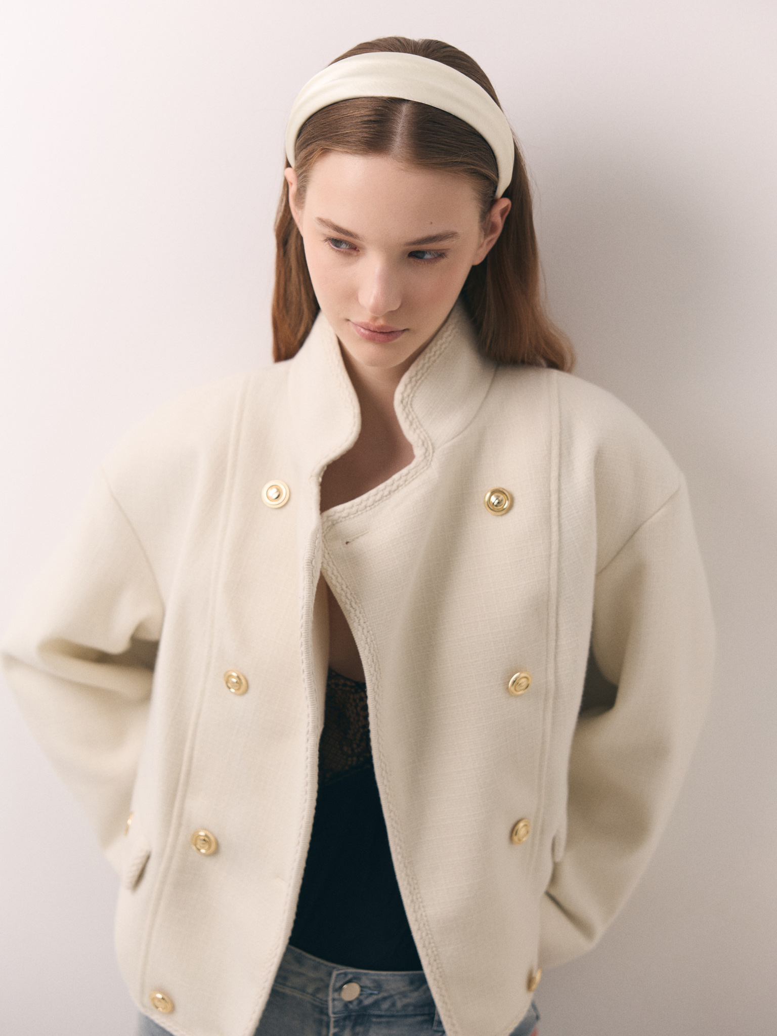 Широкий ободок для волос из гладкой ткани