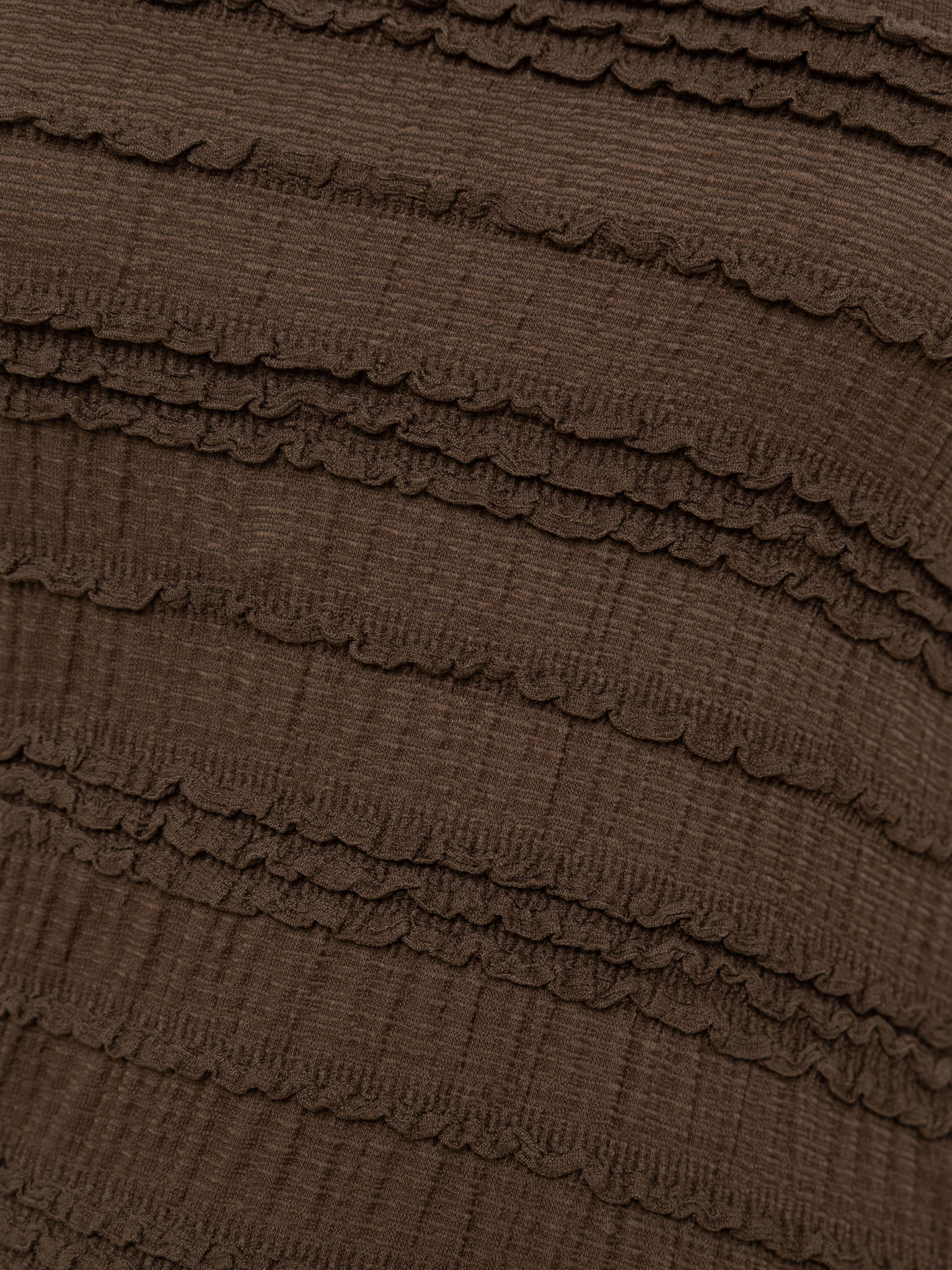 Elongated top in crinkled fabric