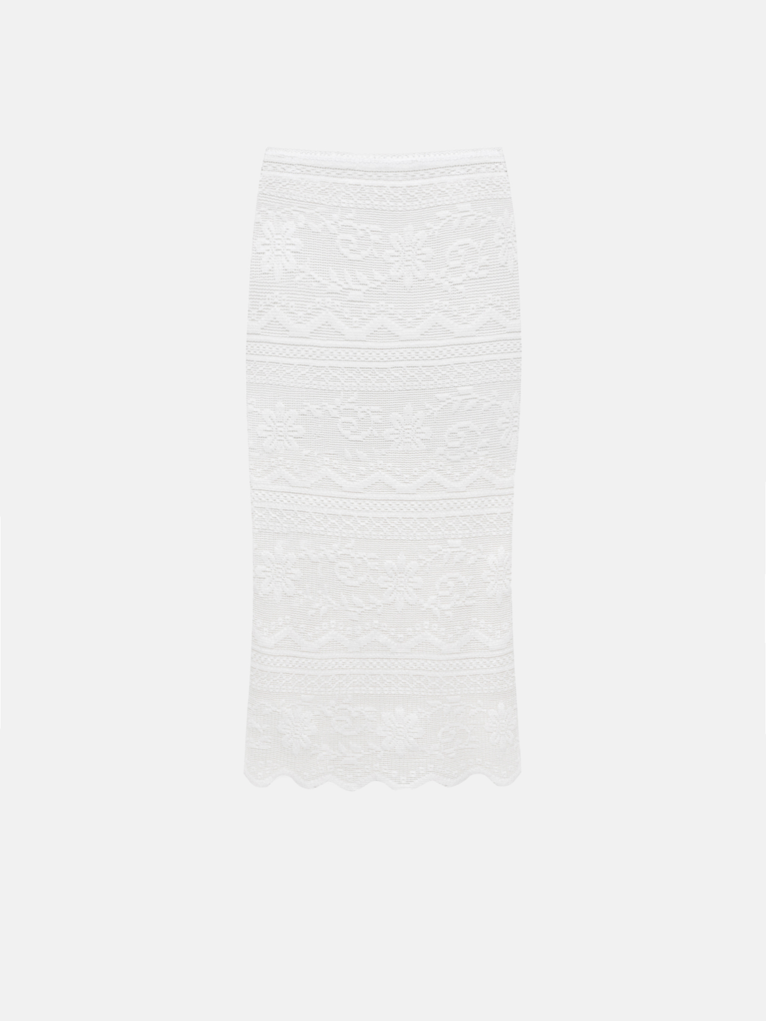 Knitted knee-length skirt with textured pattern