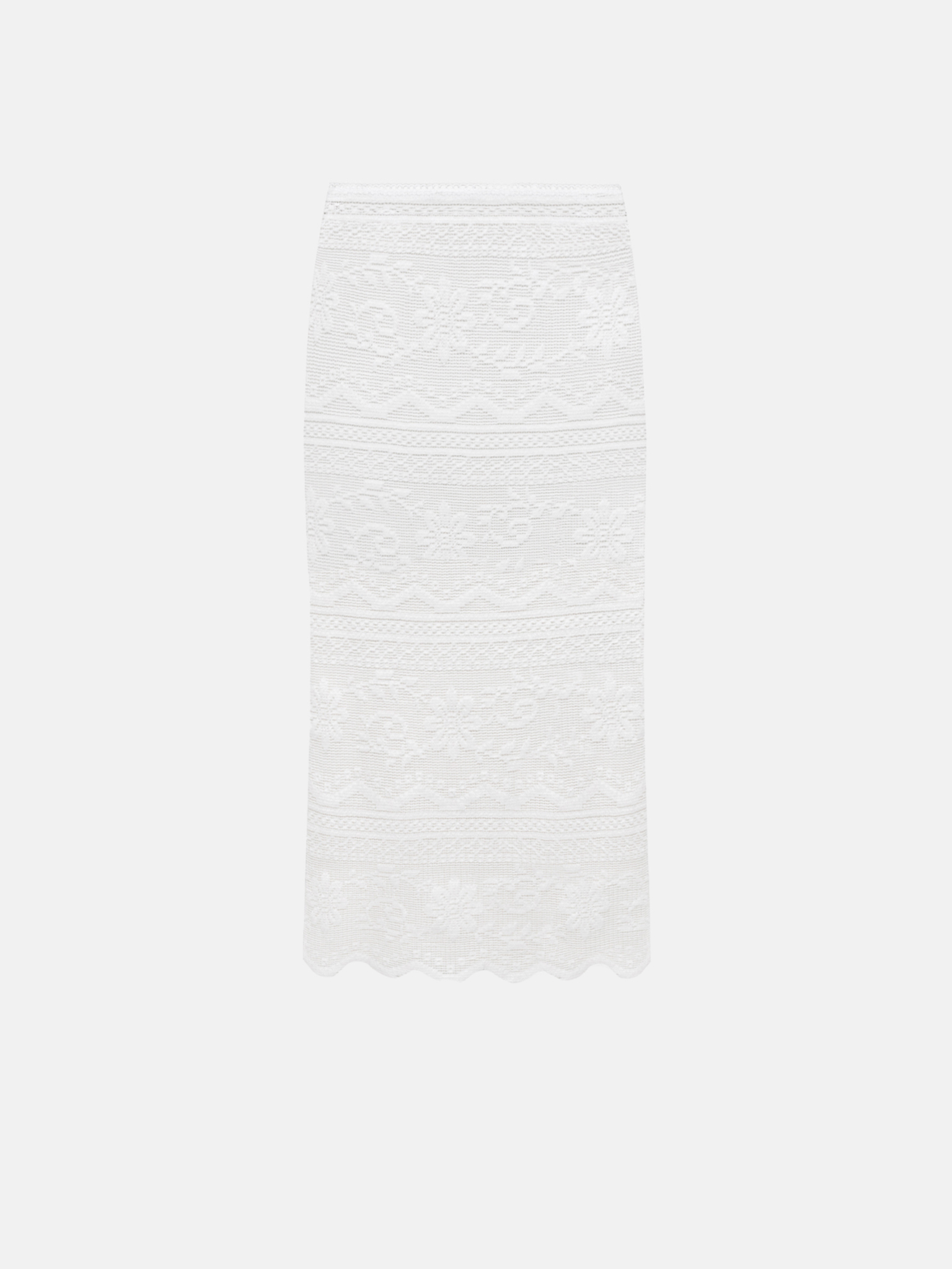 Knitted knee-length skirt with textured pattern