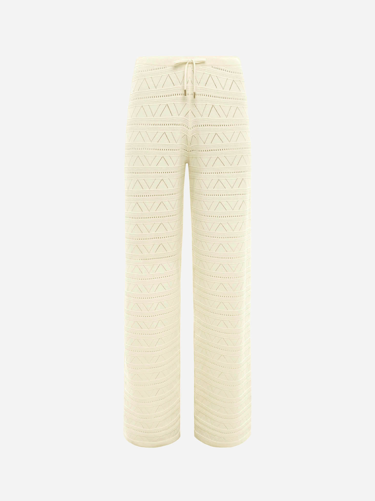 Knitted trousers with geometric pattern