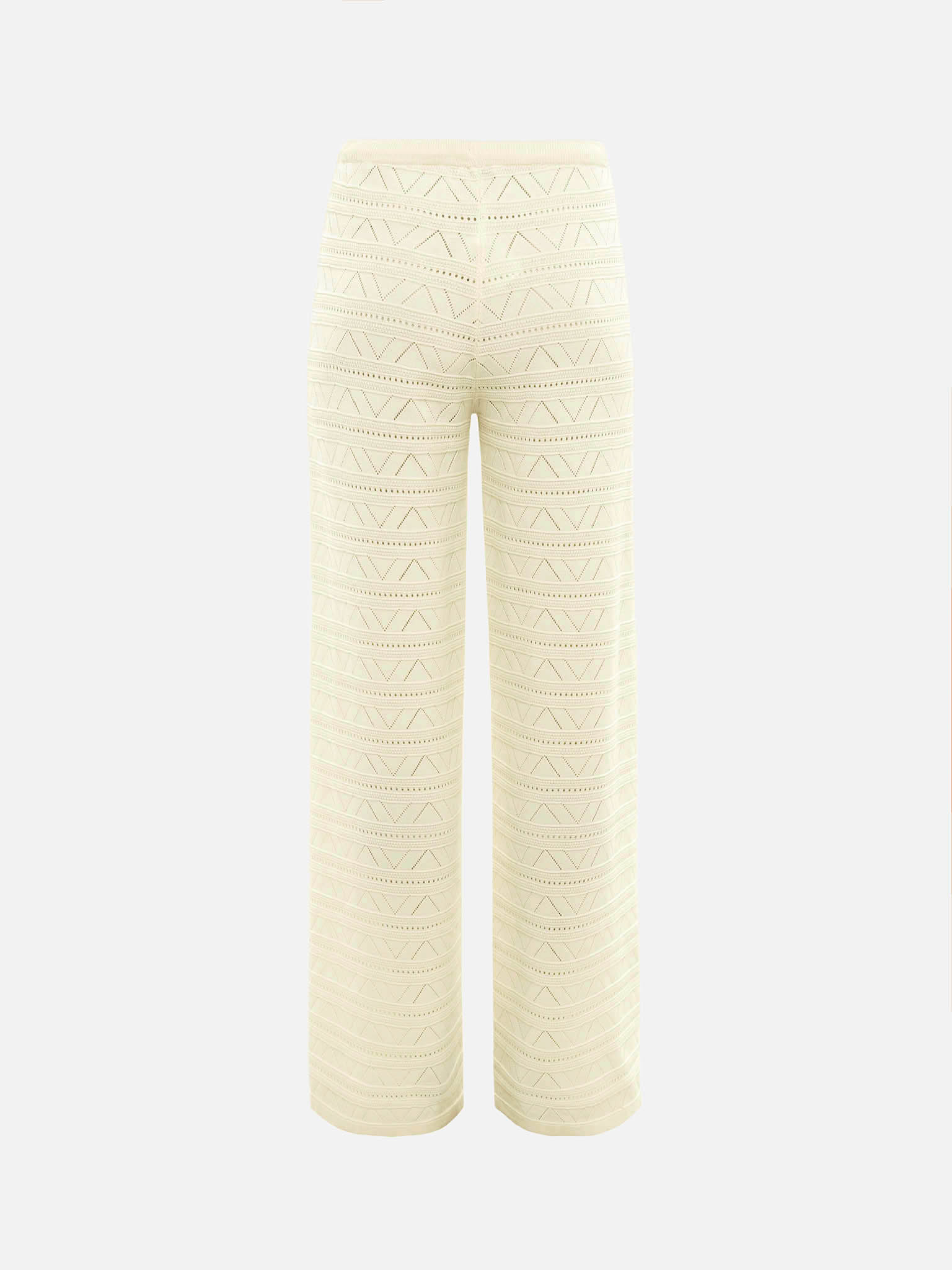 Knitted trousers with geometric pattern