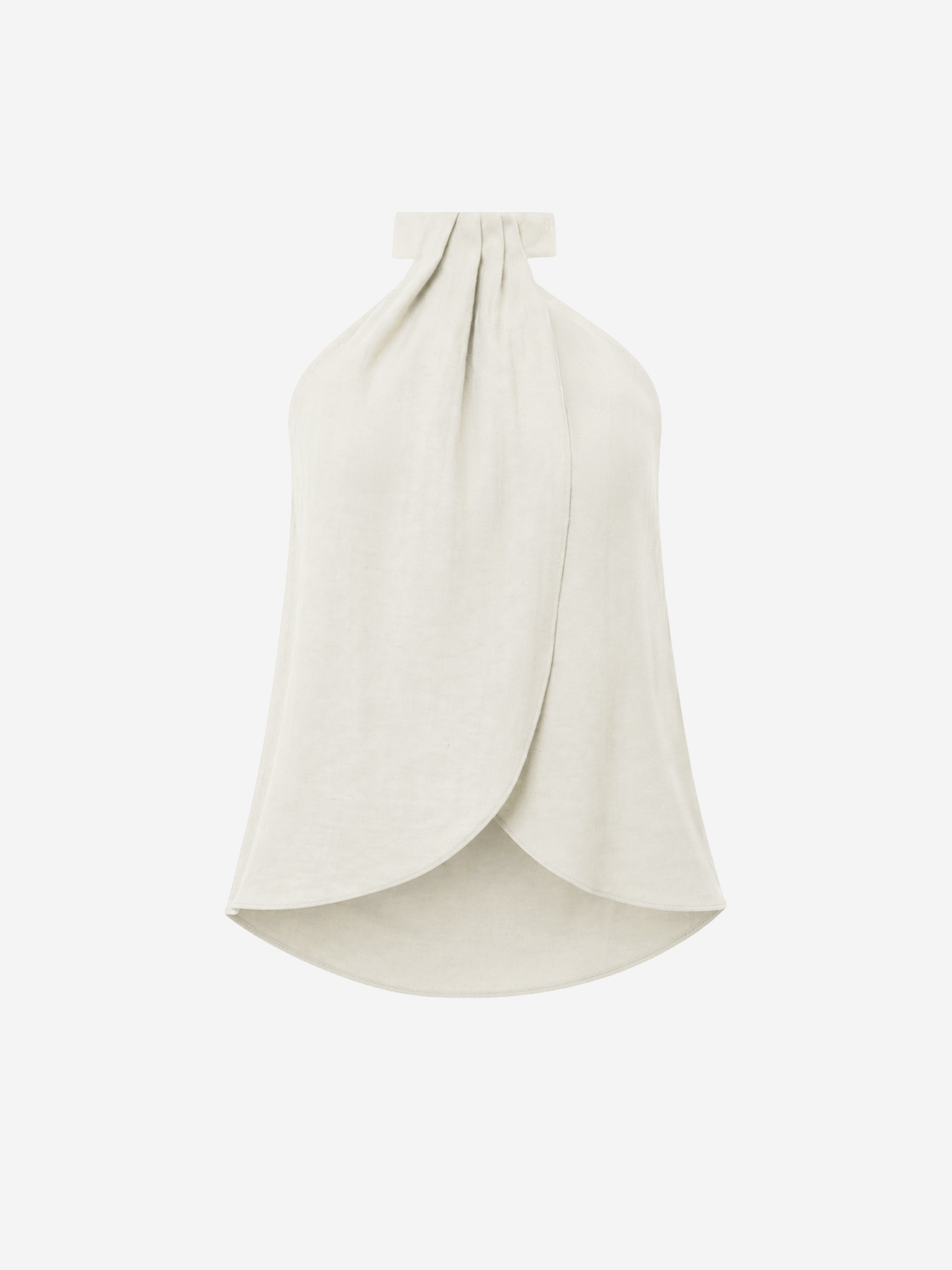 Draped textured top with halter neck