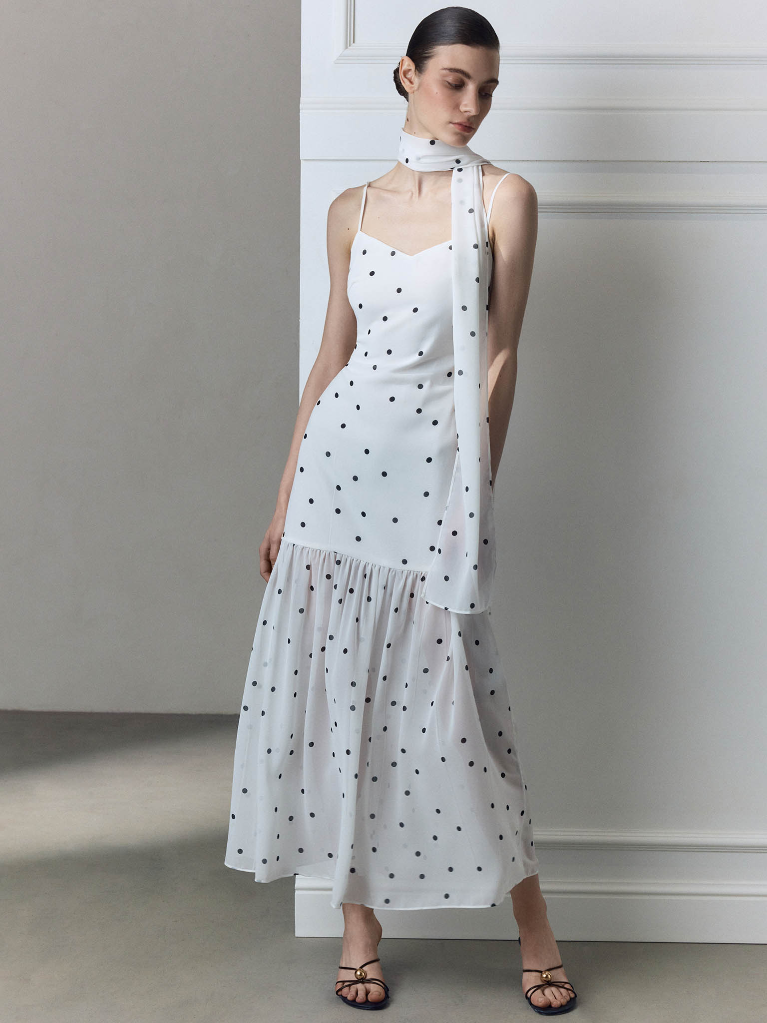dots fashion dresses Italian Linen Polka Dots Dress - Anicoletta's Boutique