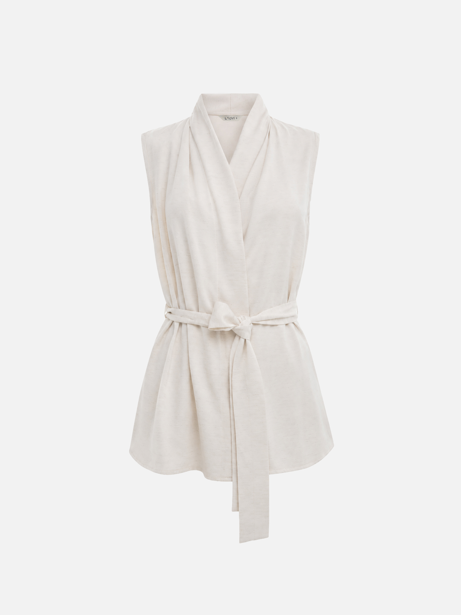 Wrap waistcoat with a wide belt