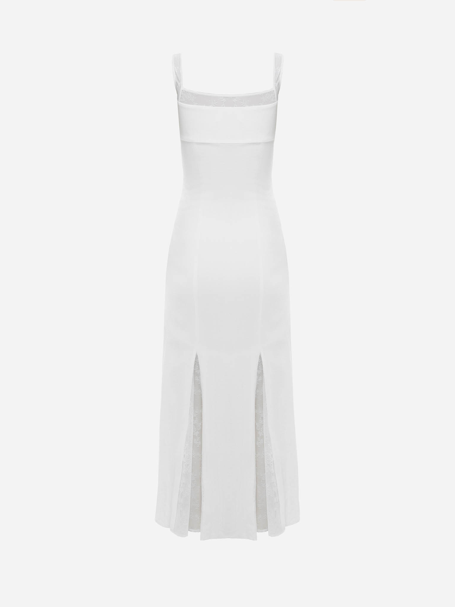Midi dress with straps and lace lining