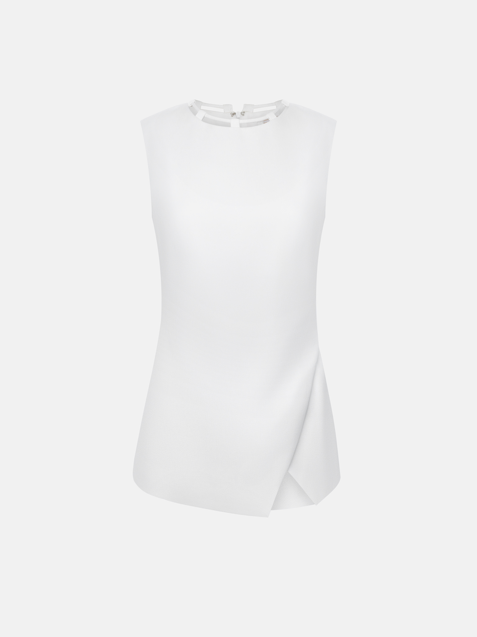 Fitted viscose top with decorative detailing on the collar