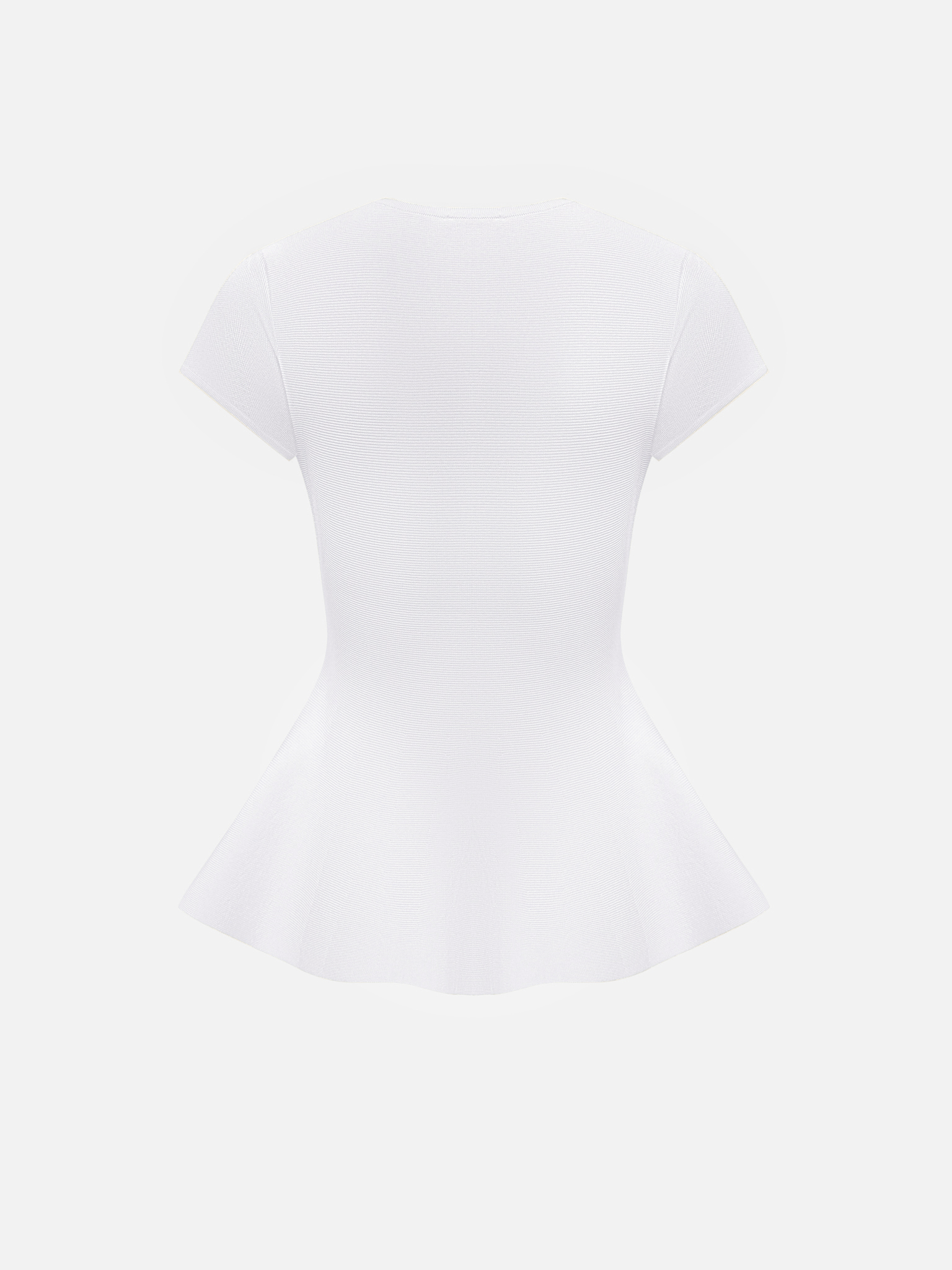 Viscose top with short sleeves and peplum at the waist