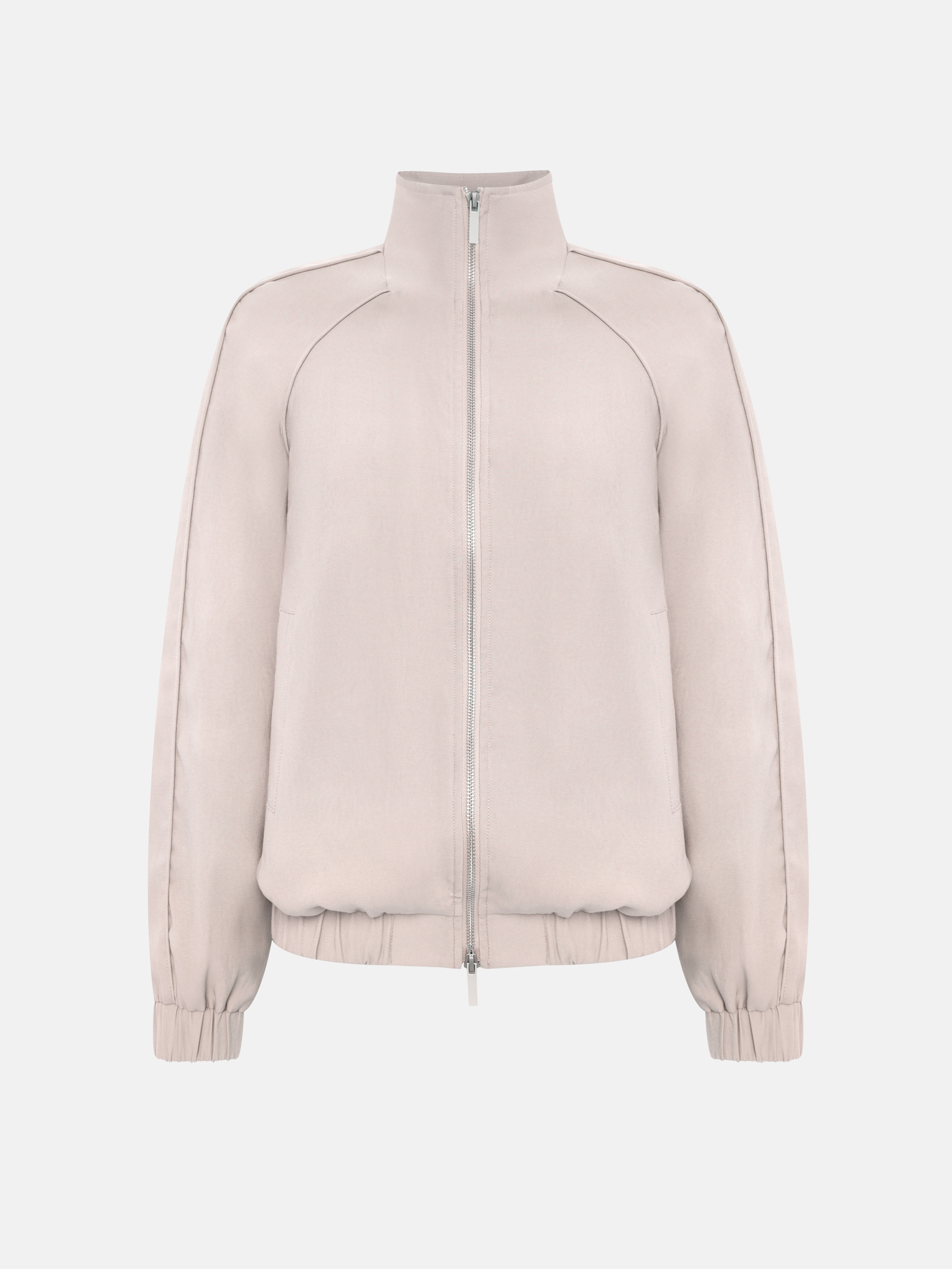 Loose-fitting sports jacket with metal zip