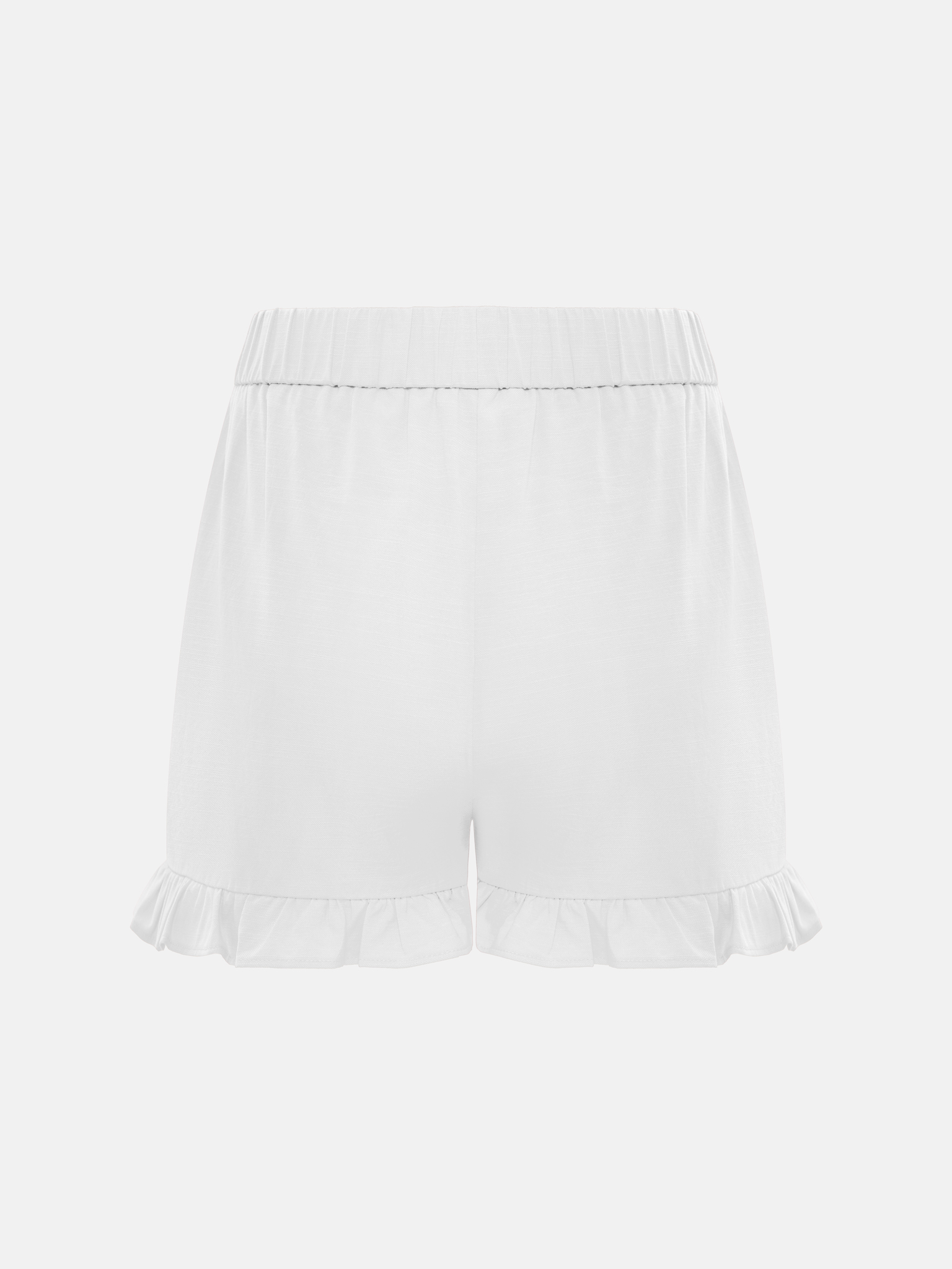 Mini shorts with ruffles at the cuffs