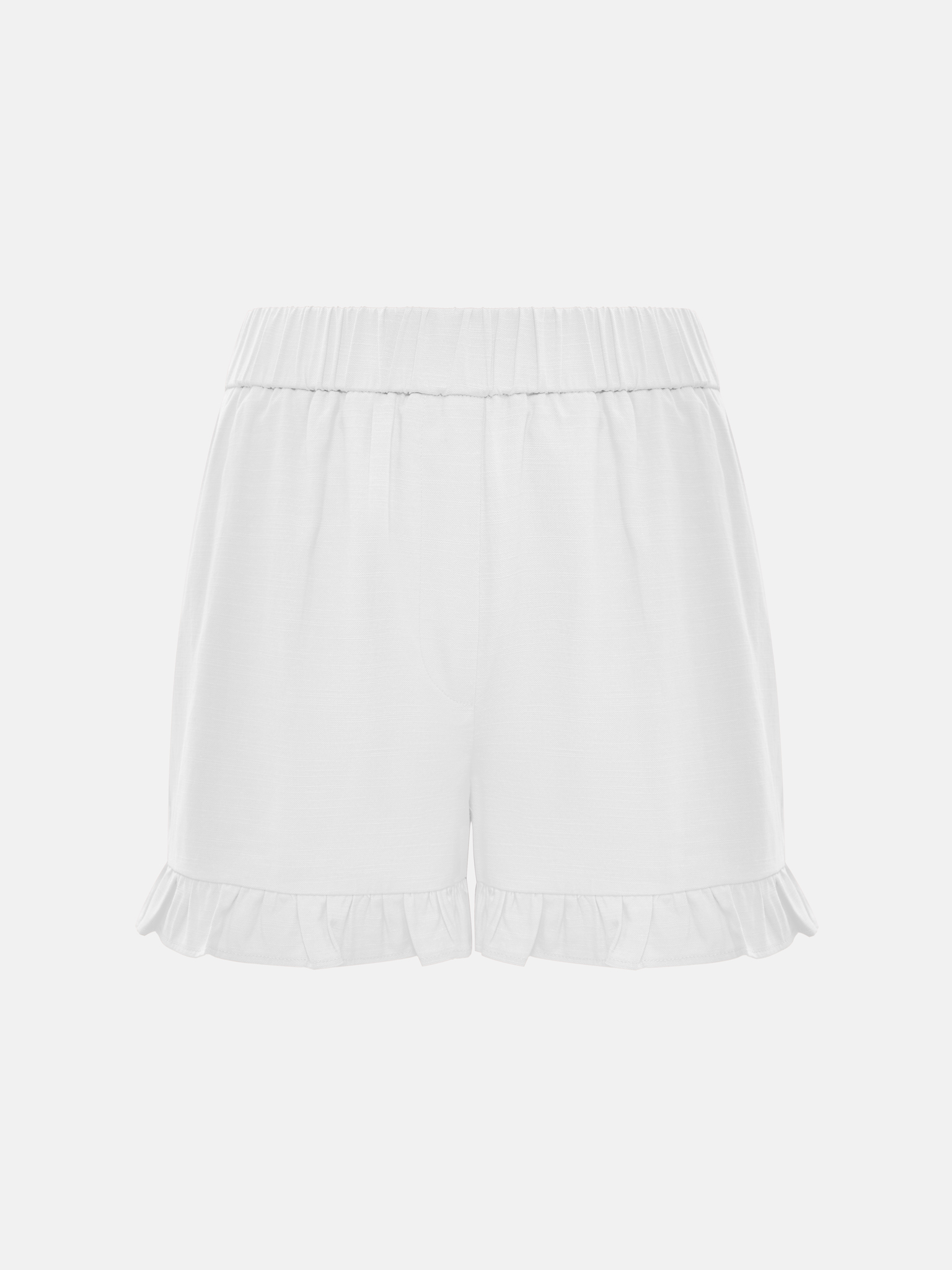 Mini shorts with ruffles at the cuffs