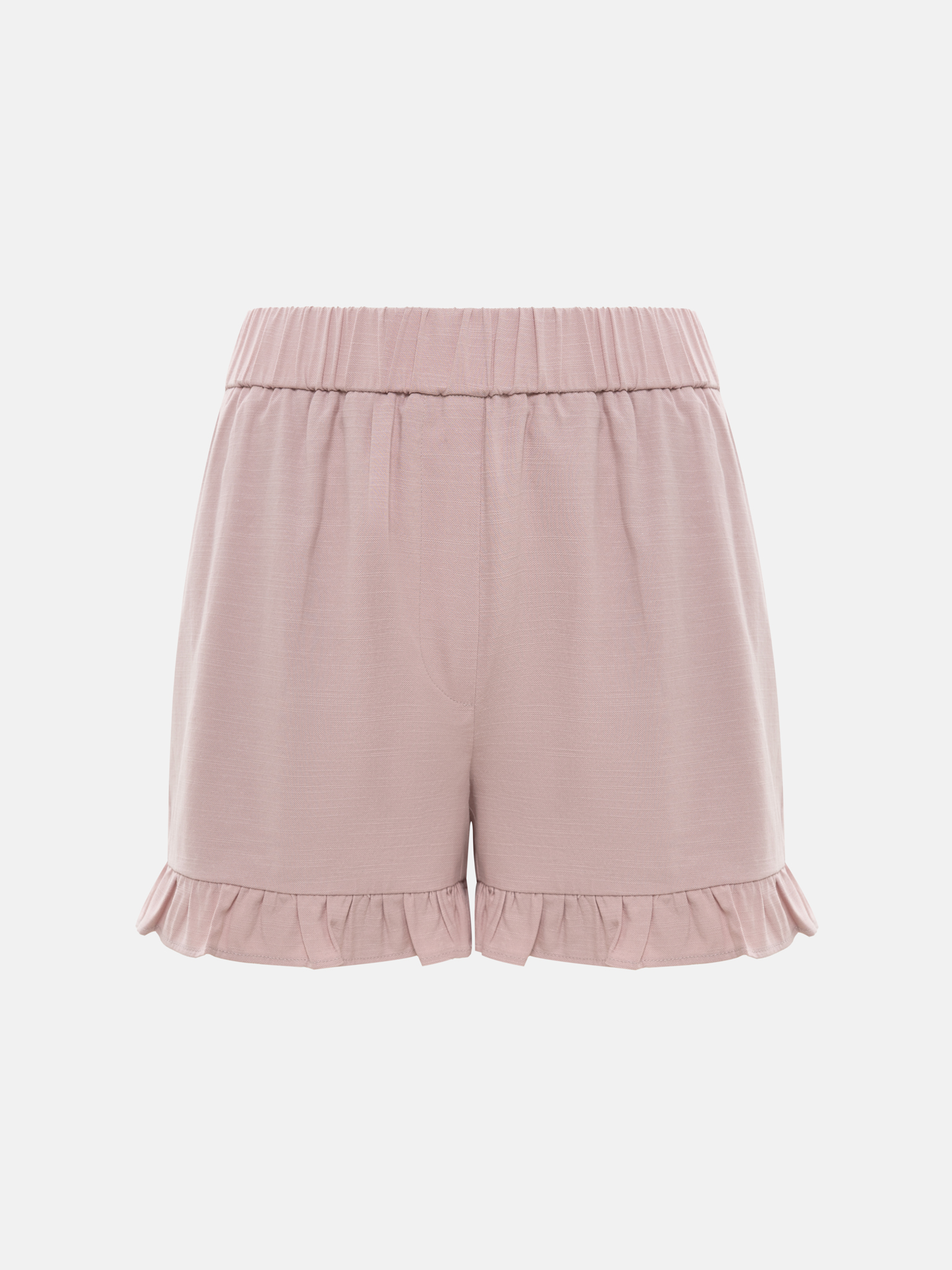 Mini shorts with ruffles at the cuffs
