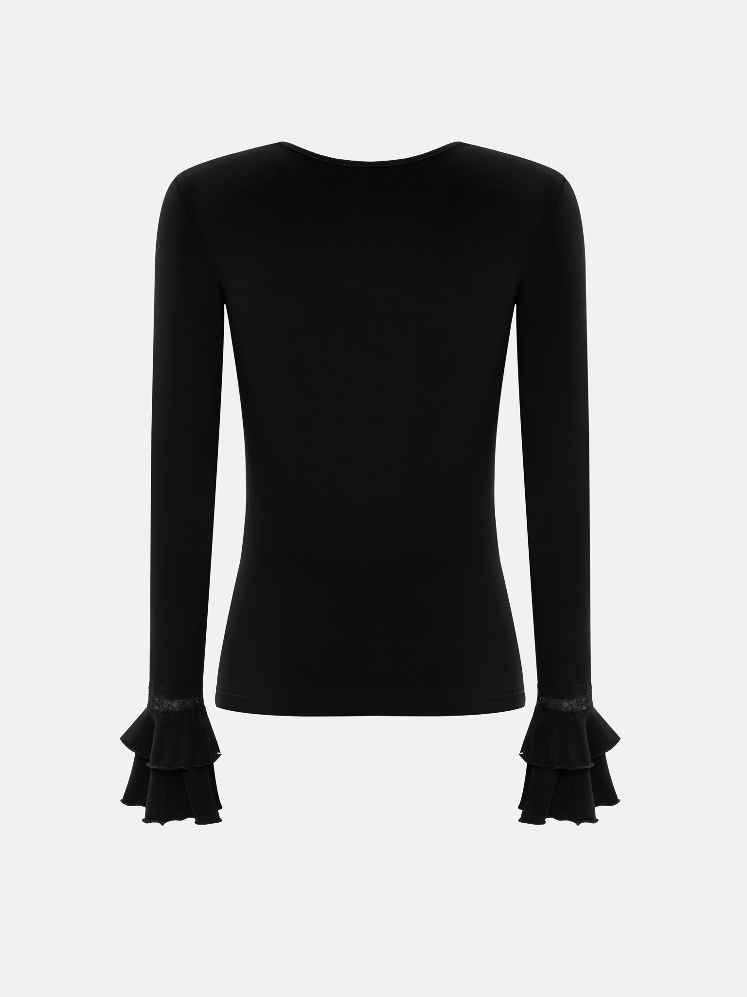 Прилегающий лонгслив с кружевным декором :: LICHI - Online fashion store
