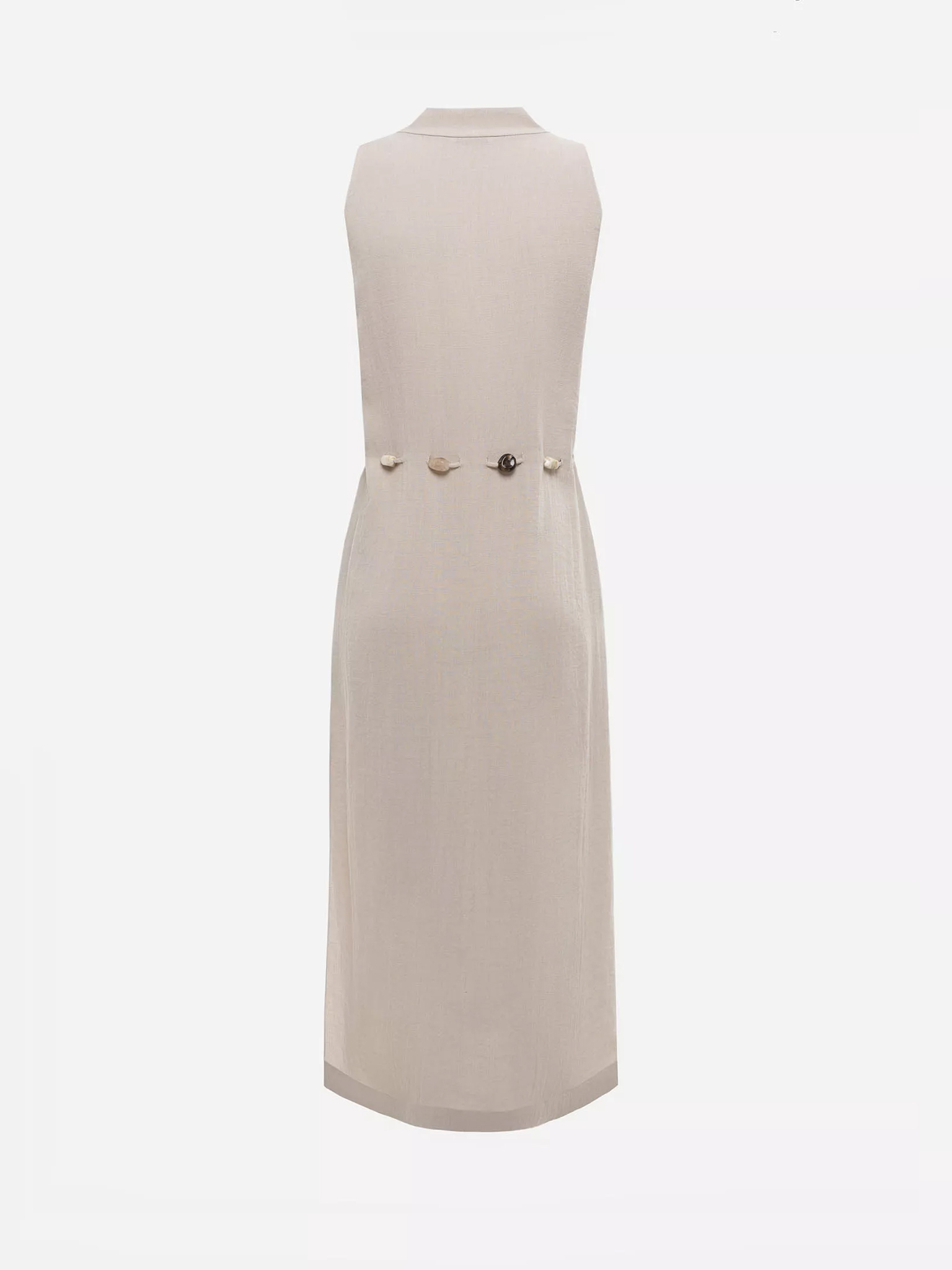 Maxi dress in viscose with open shoulders and matching belt