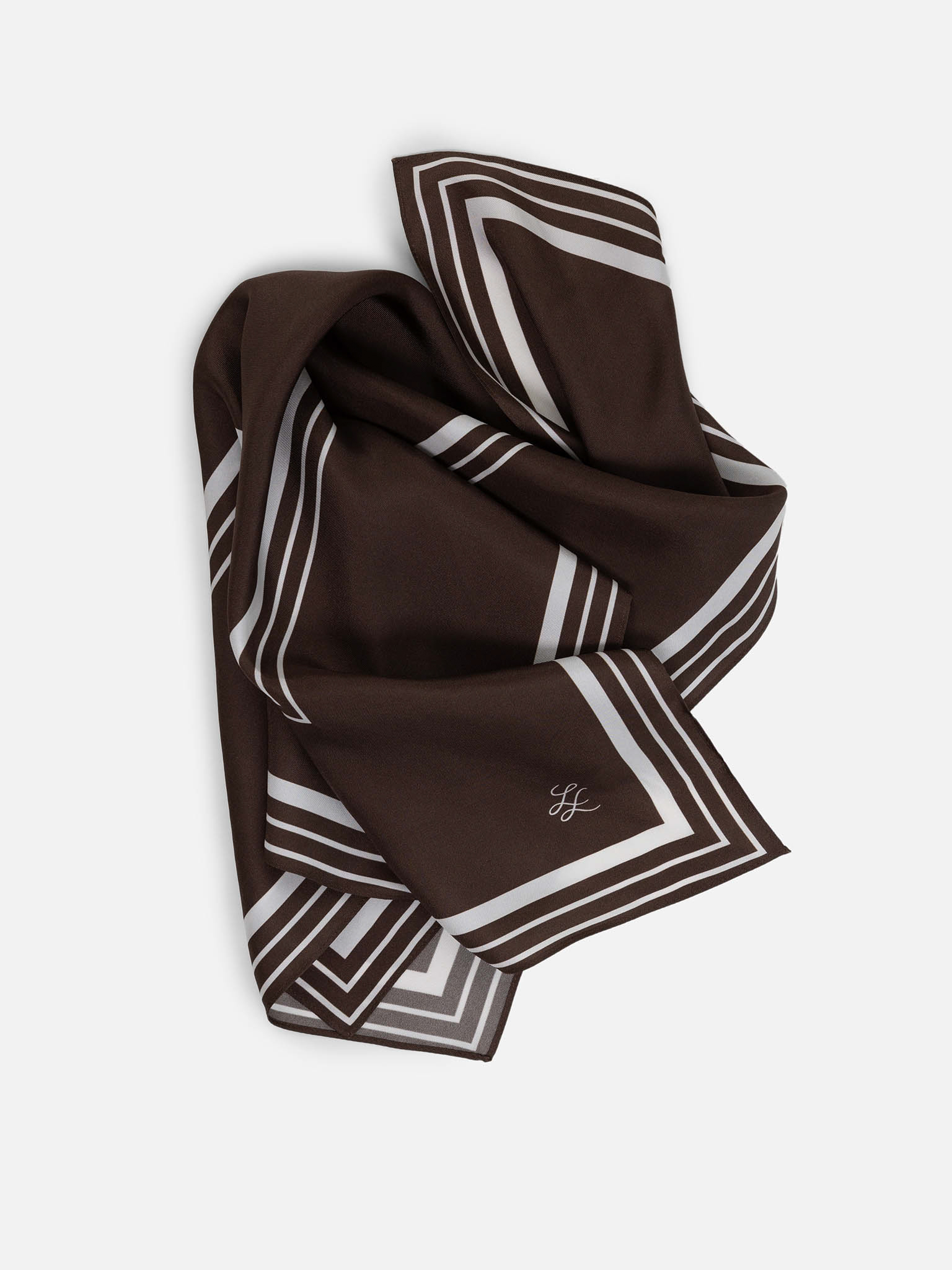 Silk scarf with contrasting print