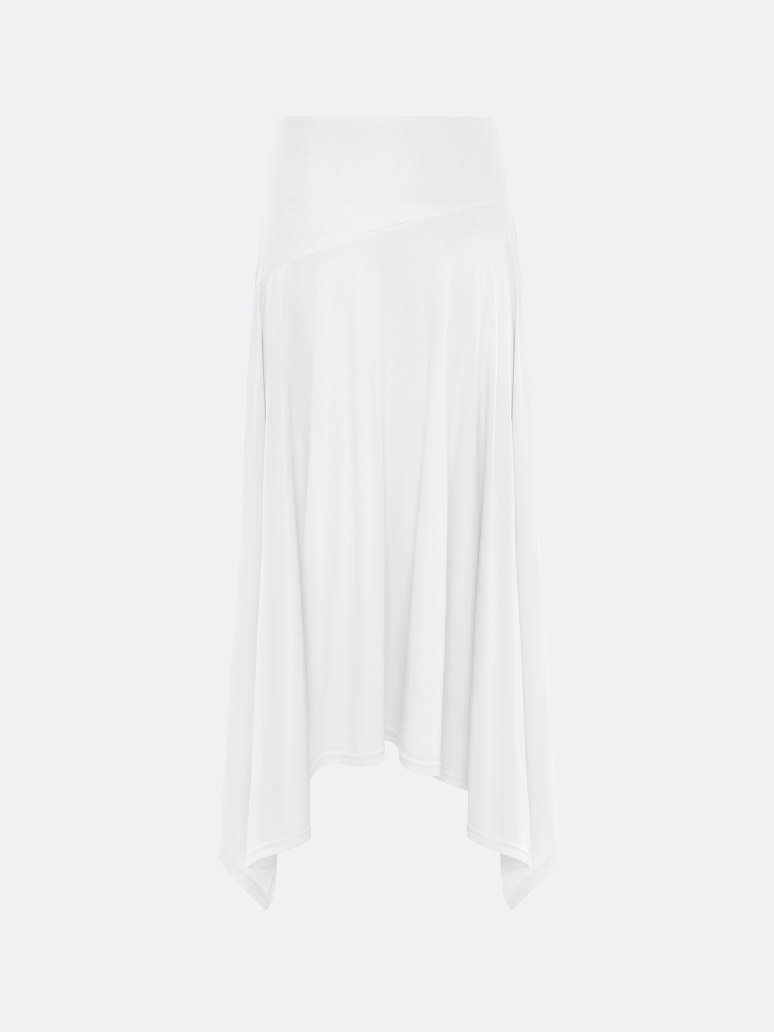 Jersey midi skirt with an asymmetrical hem