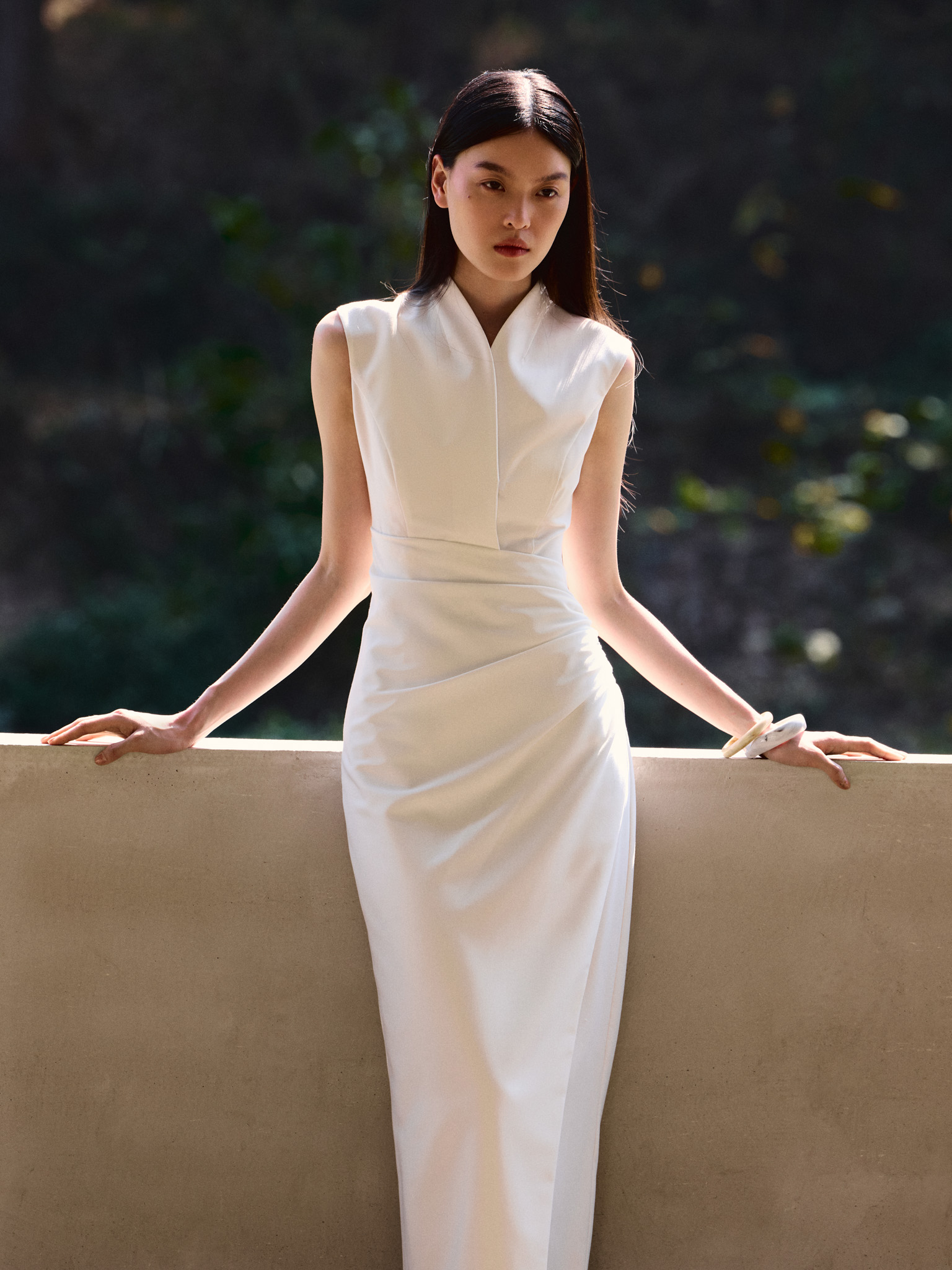 slim fit dress slacks Shop Jasz 7585 V-Neck Neckline Open Back Train Beaded Fitted Evening Dress  – B Chic Fashions main image 1