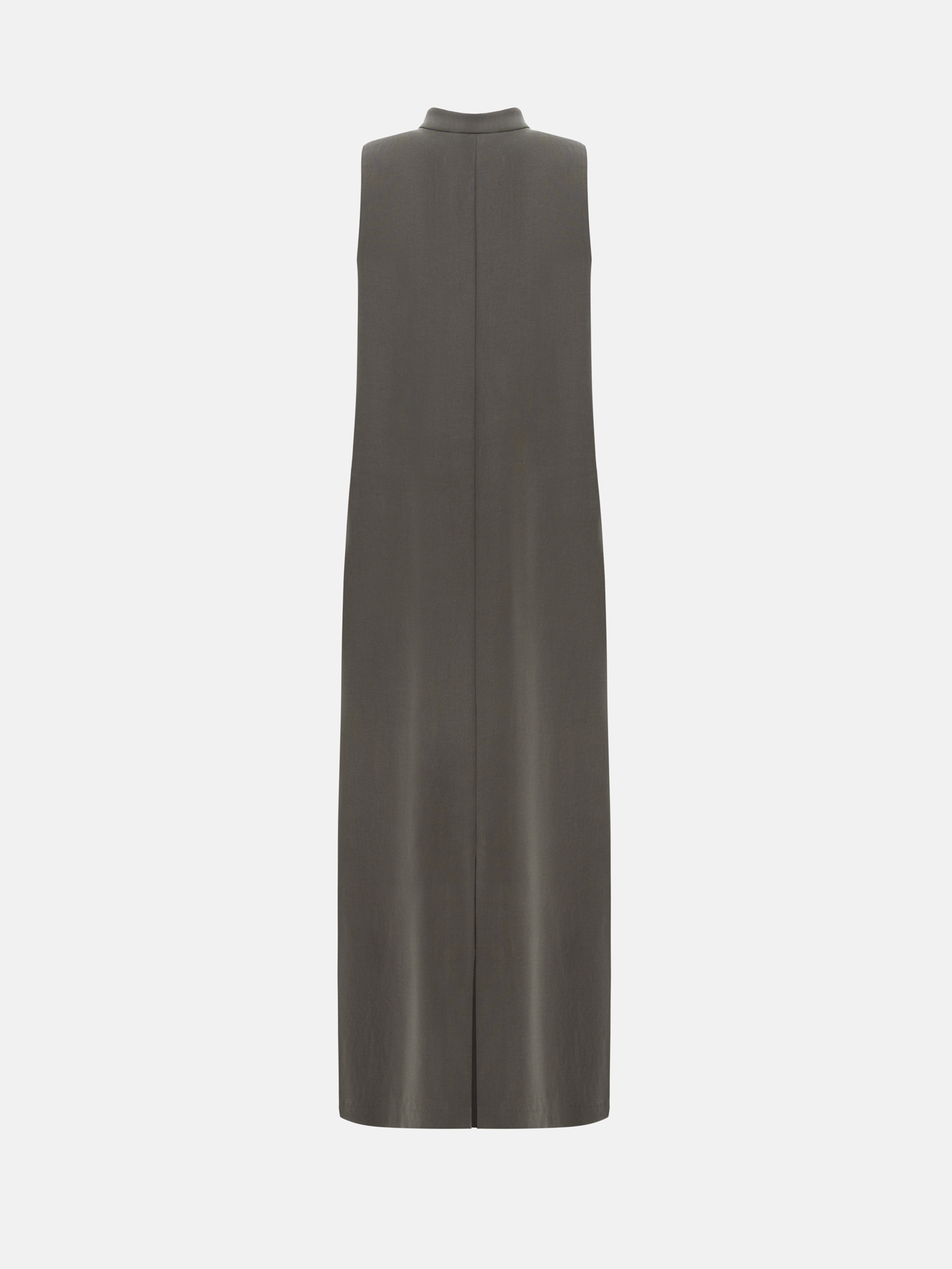 Viscose maxi dress with a metal fastening at the collar