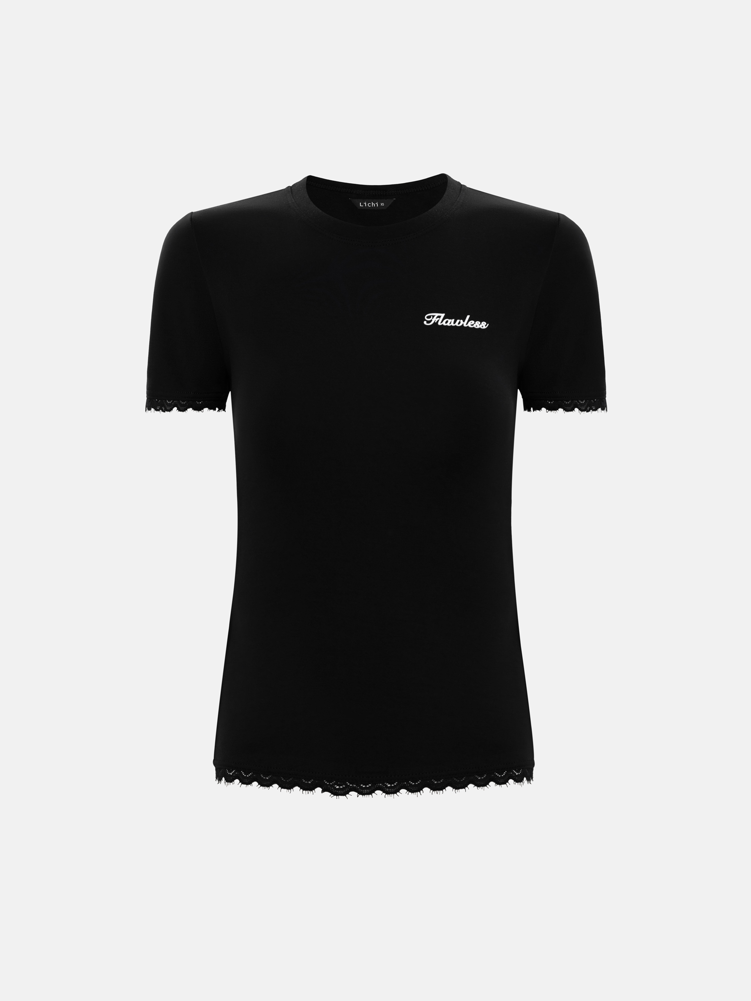 T-shirt with openwork detailing and lettering